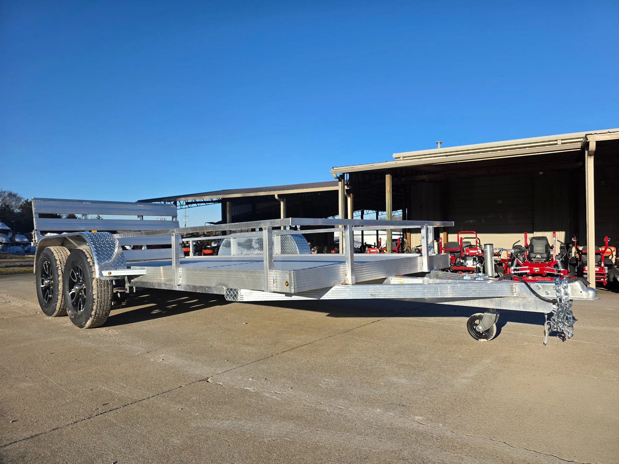 6.4' x 14' Tandem All Aluminum Utility Trailer Dual Axle Straight Deck 7K GVWR - Image 10
