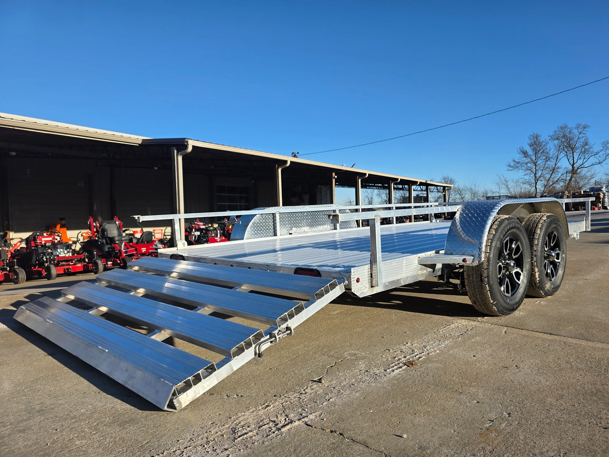6.4' x 14' Tandem All Aluminum Utility Trailer Dual Axle Straight Deck 7K GVWR - Image 16