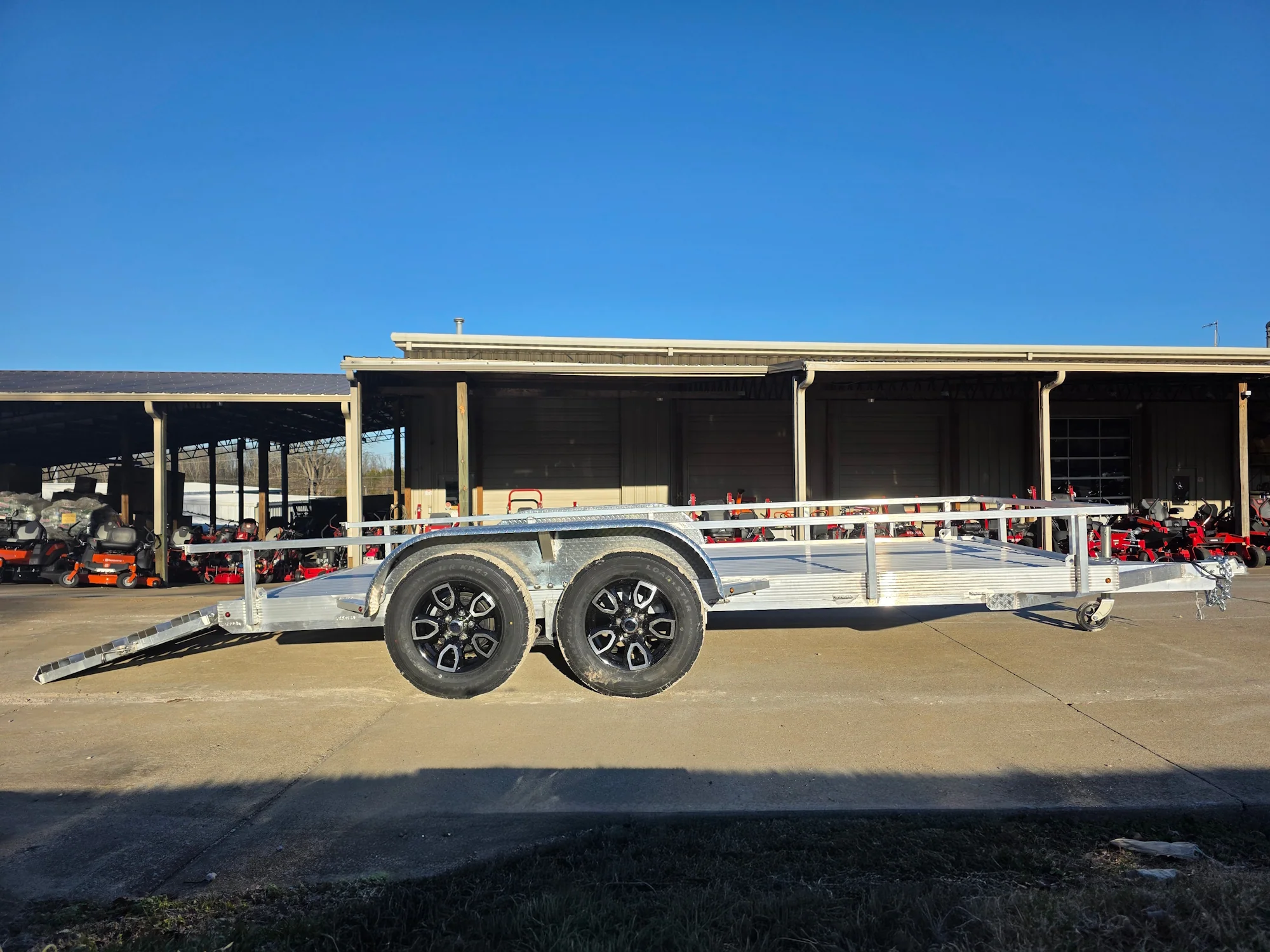 6.4' x 14' Tandem All Aluminum Utility Trailer Dual Axle Straight Deck 7K GVWR - Image 17
