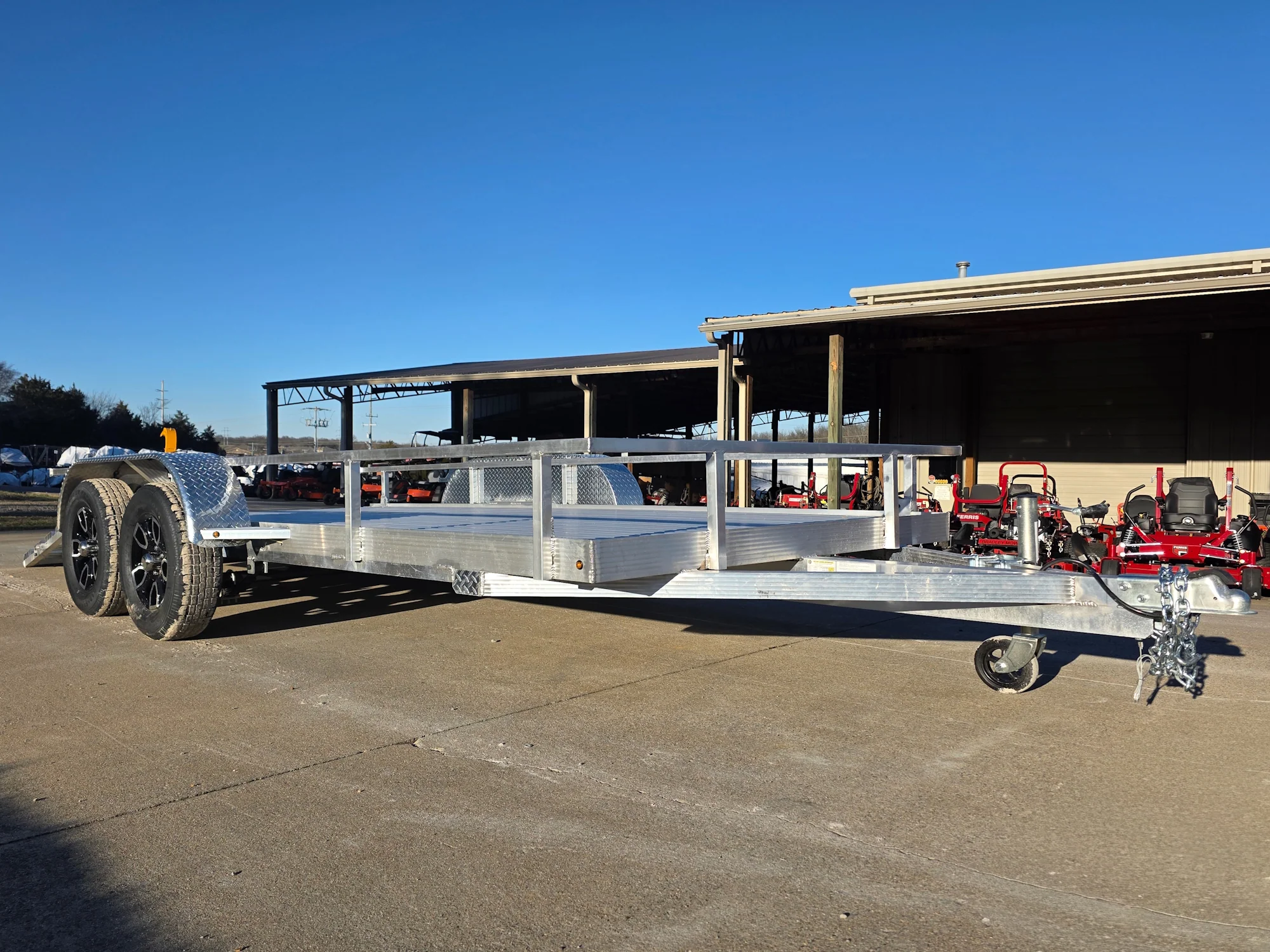6.4' x 14' Tandem All Aluminum Utility Trailer Dual Axle Straight Deck 7K GVWR - Image 18