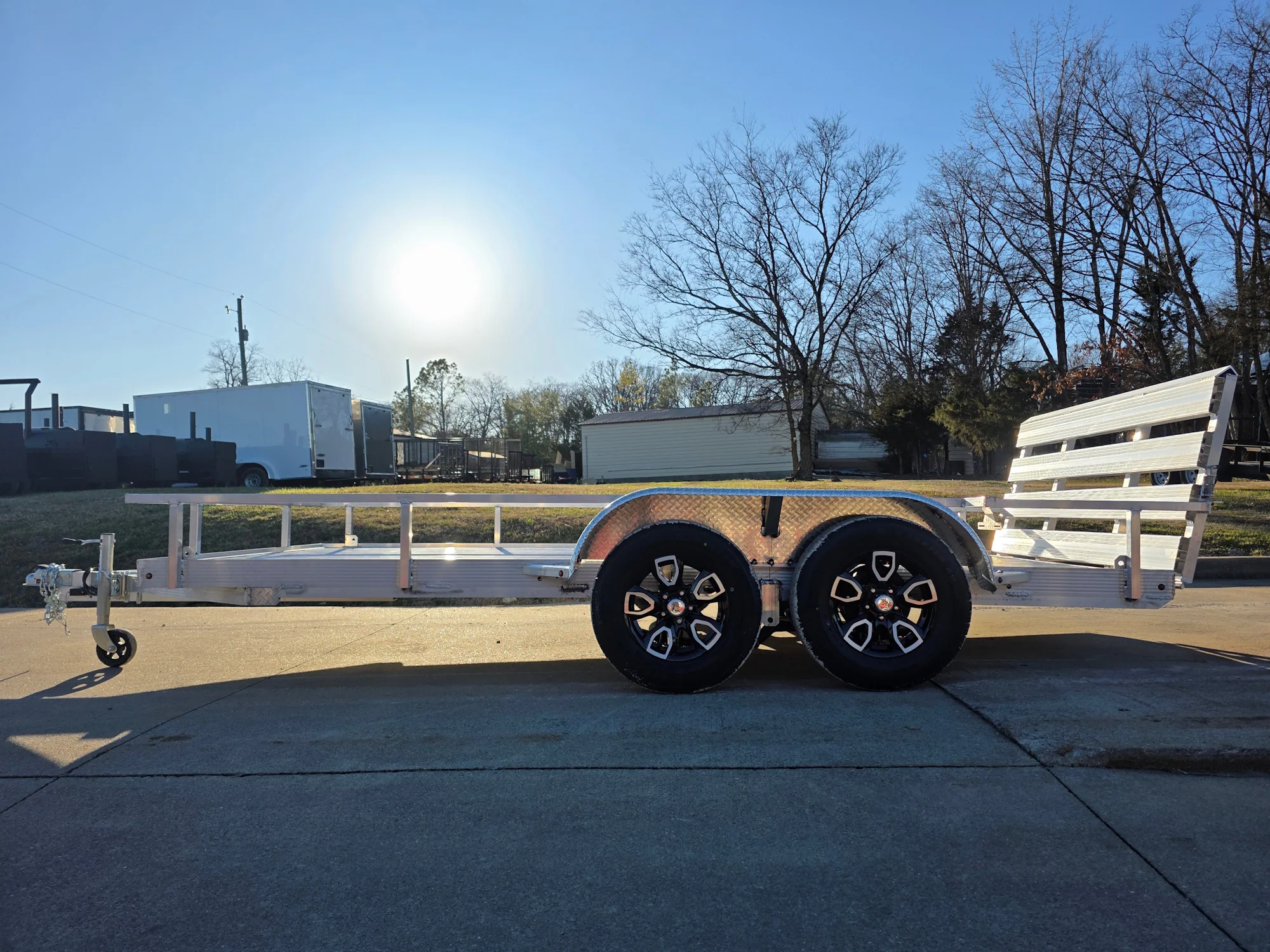 6.4' x 14' Tandem All Aluminum Utility Trailer Dual Axle Straight Deck 7K GVWR - Image 5