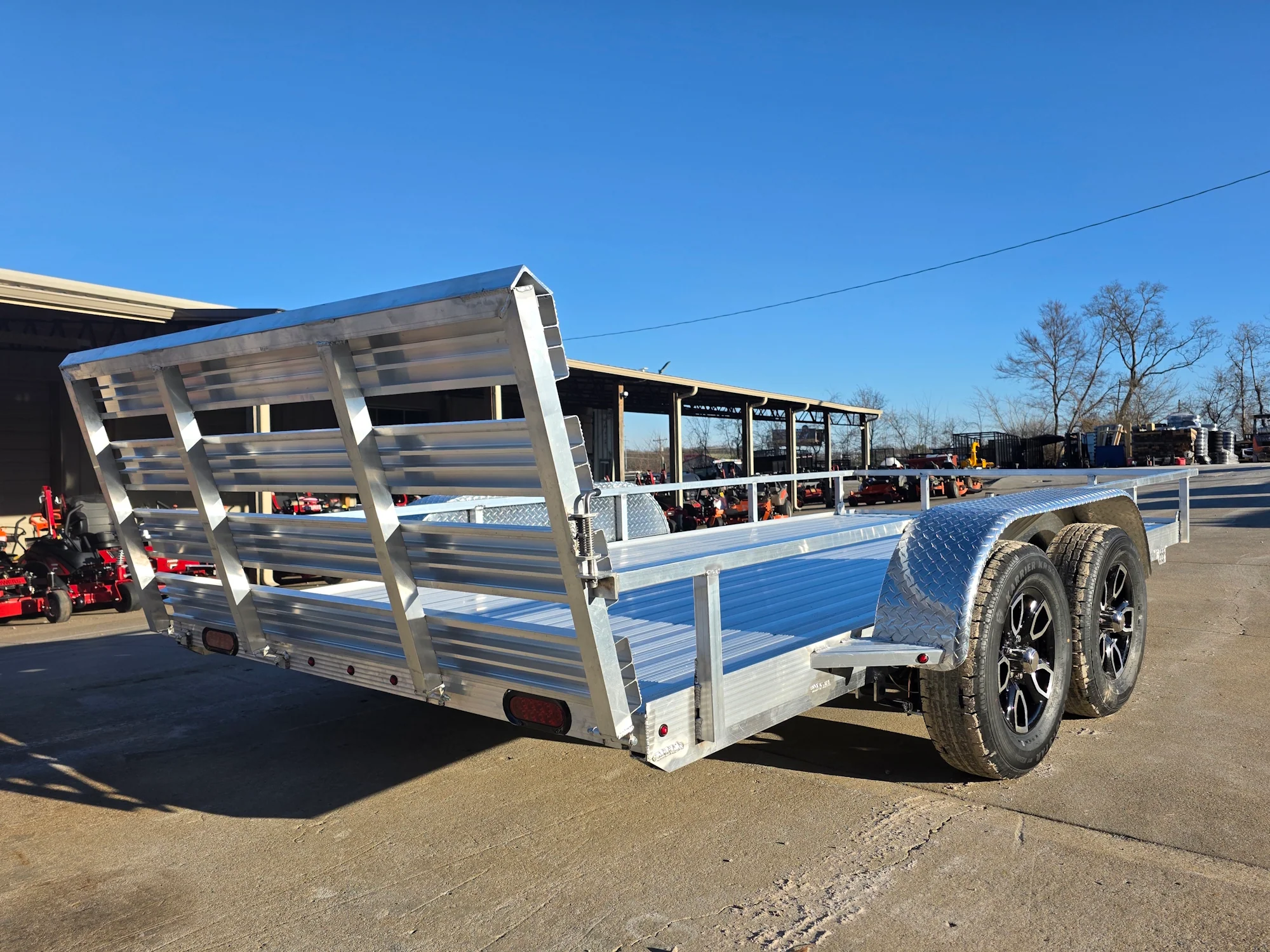 6.4' x 14' Tandem All Aluminum Utility Trailer Dual Axle Straight Deck 7K GVWR - Image 8