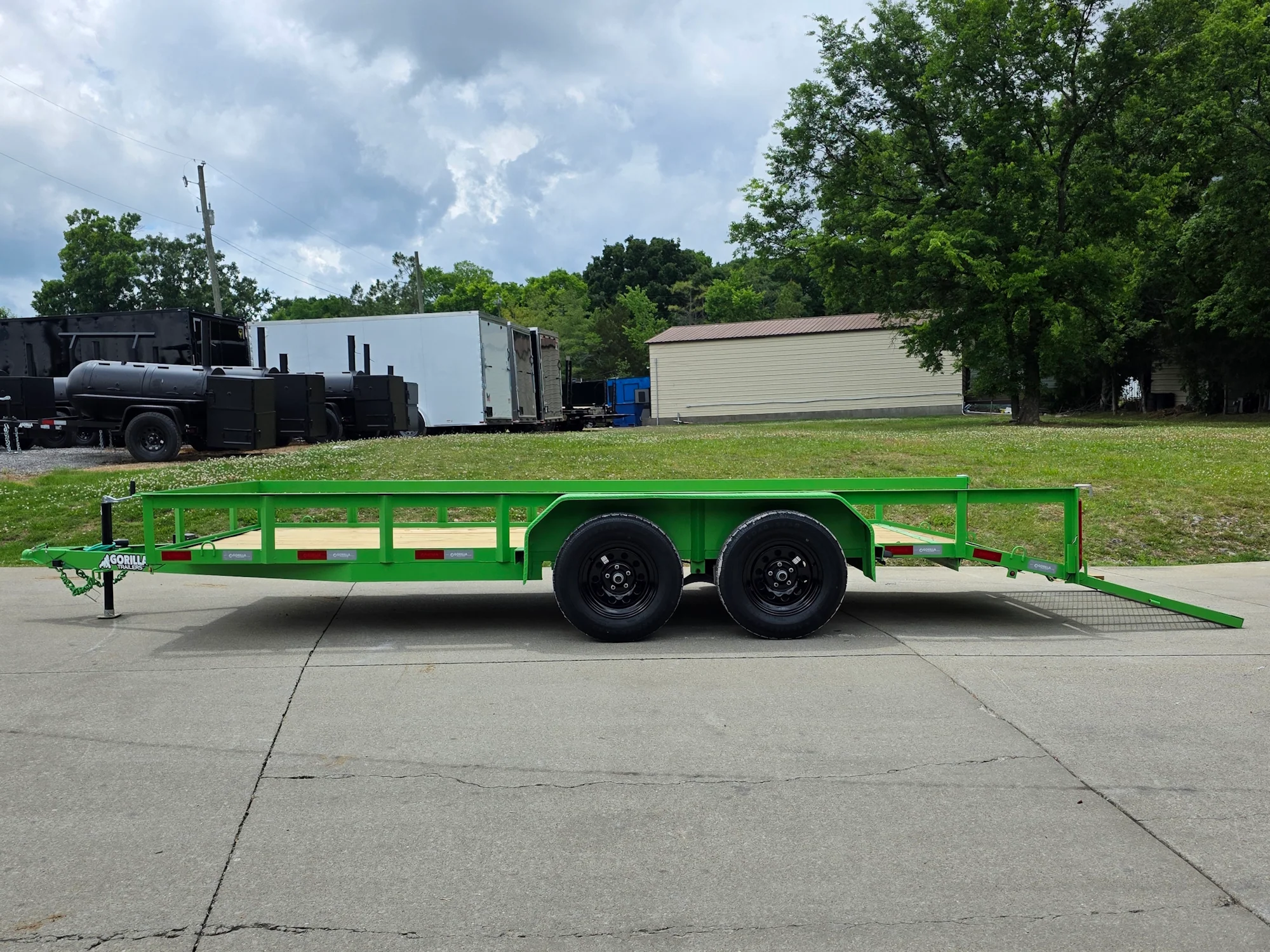 6.4x16 Utility Trailer Double Axle Dovetail with Gate Powder Coated (2) 3500lb 2-Brakes - Image 10