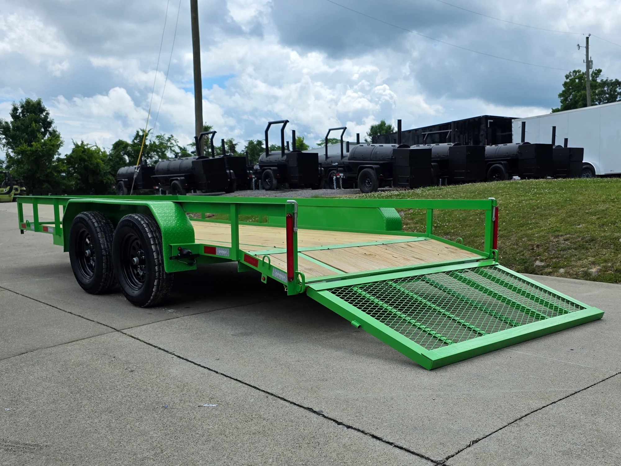 6.4x16 Utility Trailer Double Axle Dovetail with Gate Powder Coated (2) 3500lb 2-Brakes - Image 11