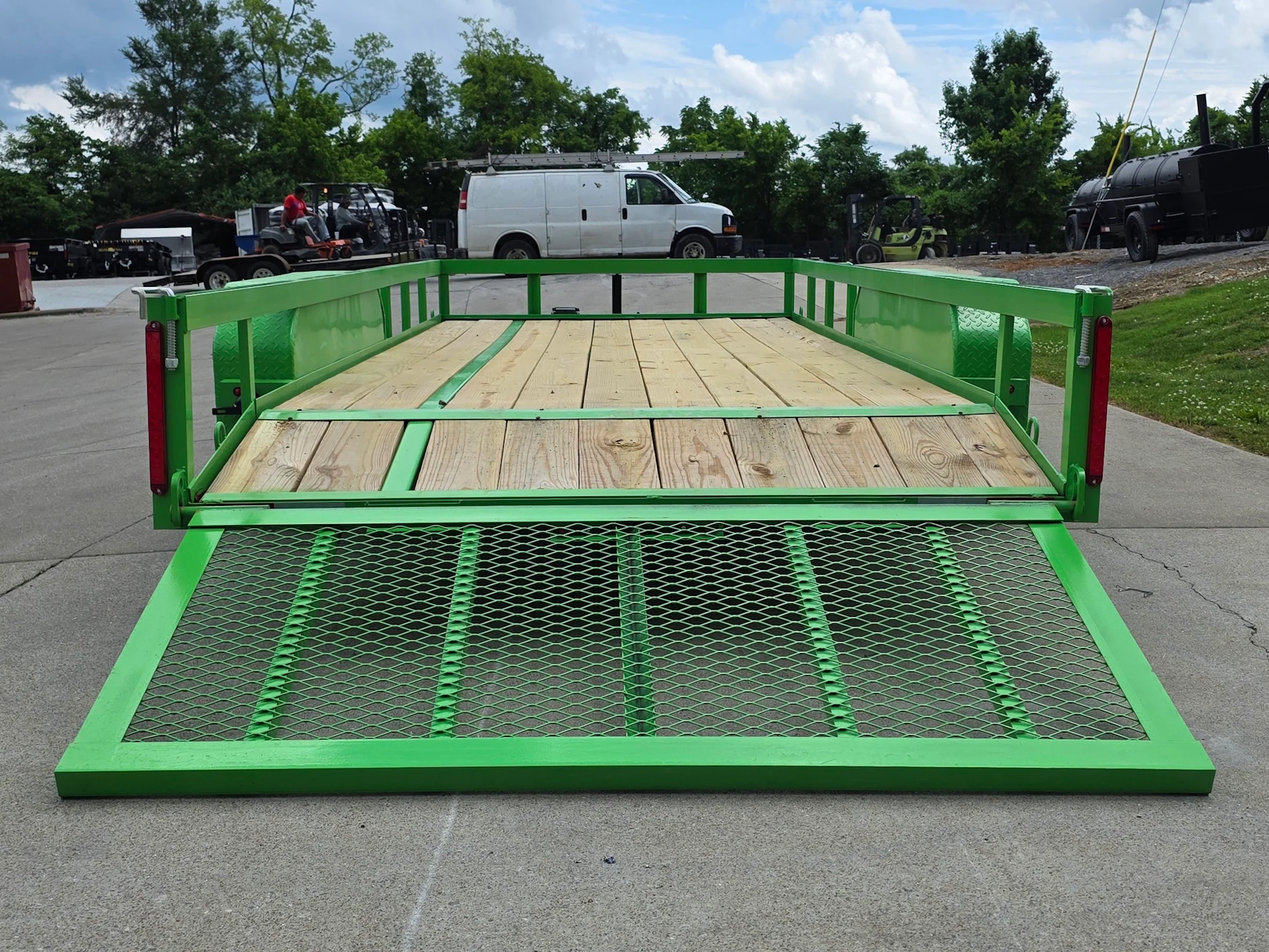 6.4x16 Utility Trailer Double Axle Dovetail with Gate Powder Coated (2) 3500lb 2-Brakes - Image 12
