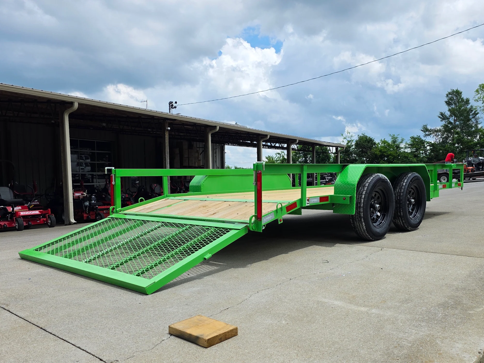 6.4x16 Utility Trailer Double Axle Dovetail with Gate Powder Coated (2) 3500lb 2-Brakes - Image 13