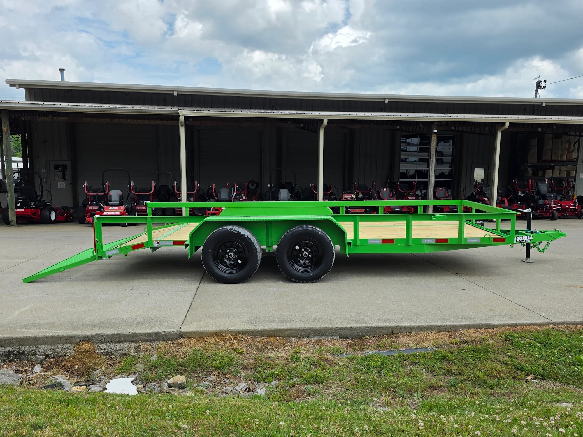 6.4x16 Utility Trailer Double Axle Dovetail with Gate Powder Coated (2) 3500lb 2-Brakes - Image 14