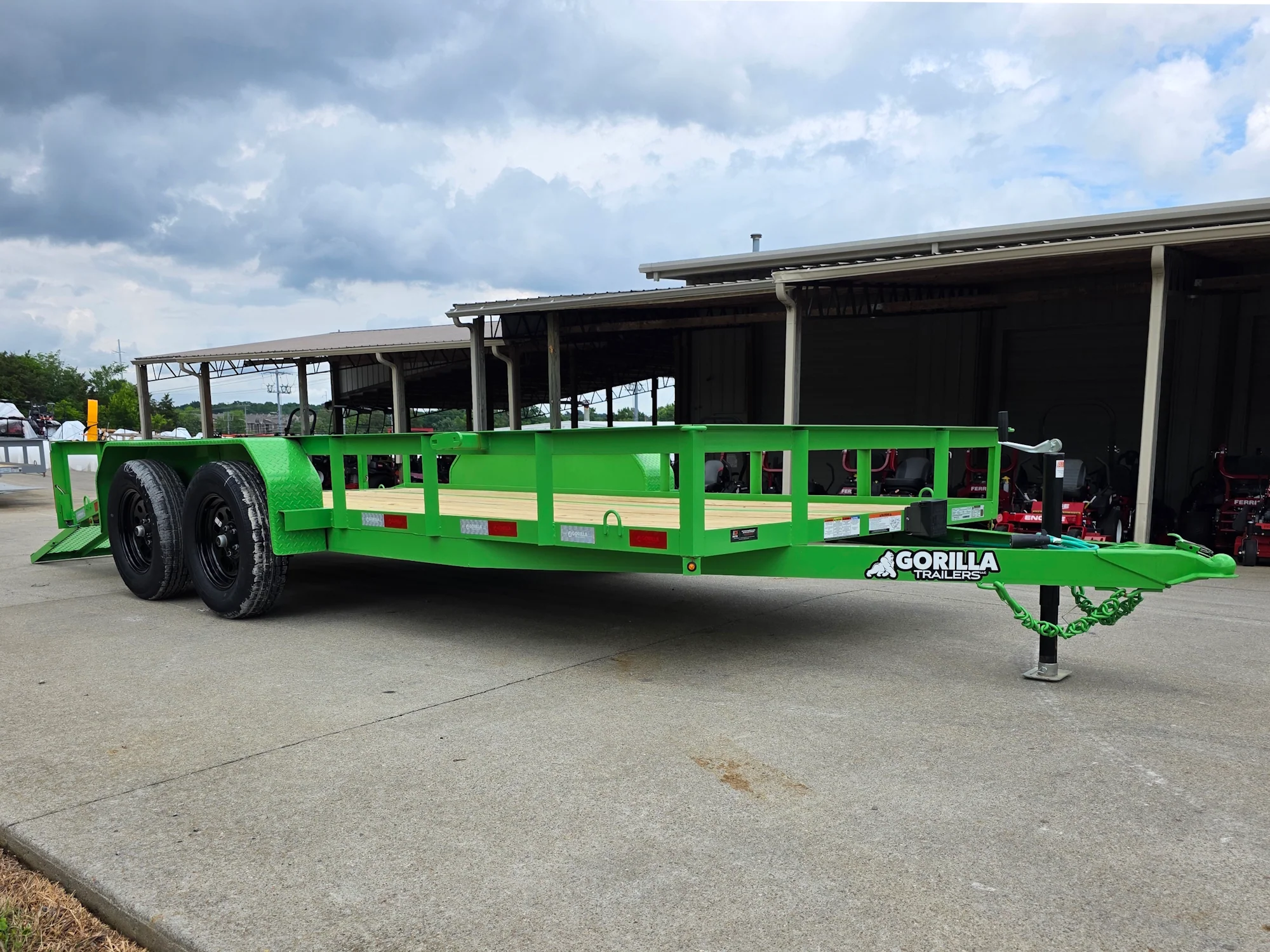 6.4x16 Utility Trailer Double Axle Dovetail with Gate Powder Coated (2) 3500lb 2-Brakes - Image 15