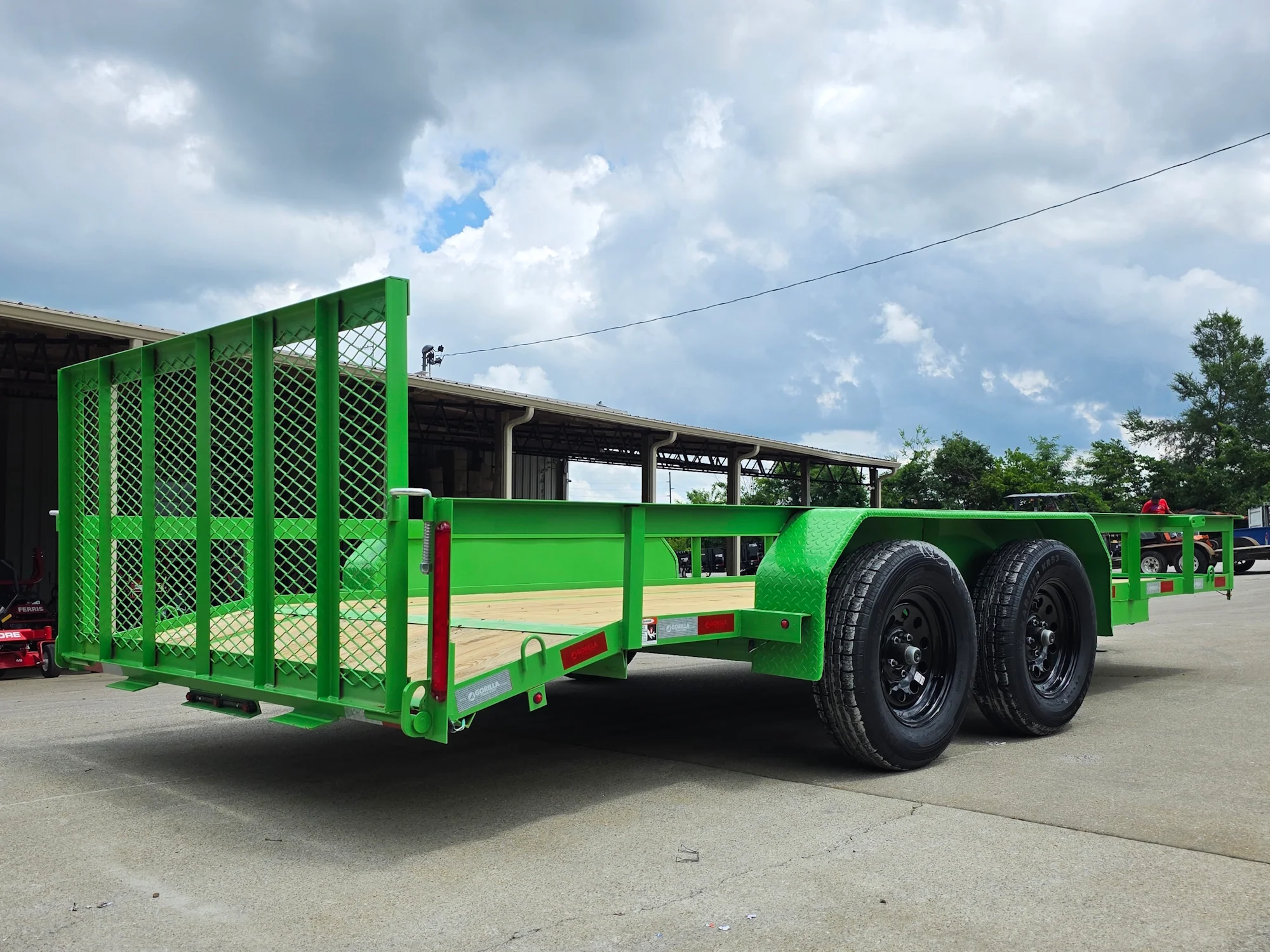 6.4x16 Utility Trailer Double Axle Dovetail with Gate Powder Coated (2) 3500lb 2-Brakes - Image 5