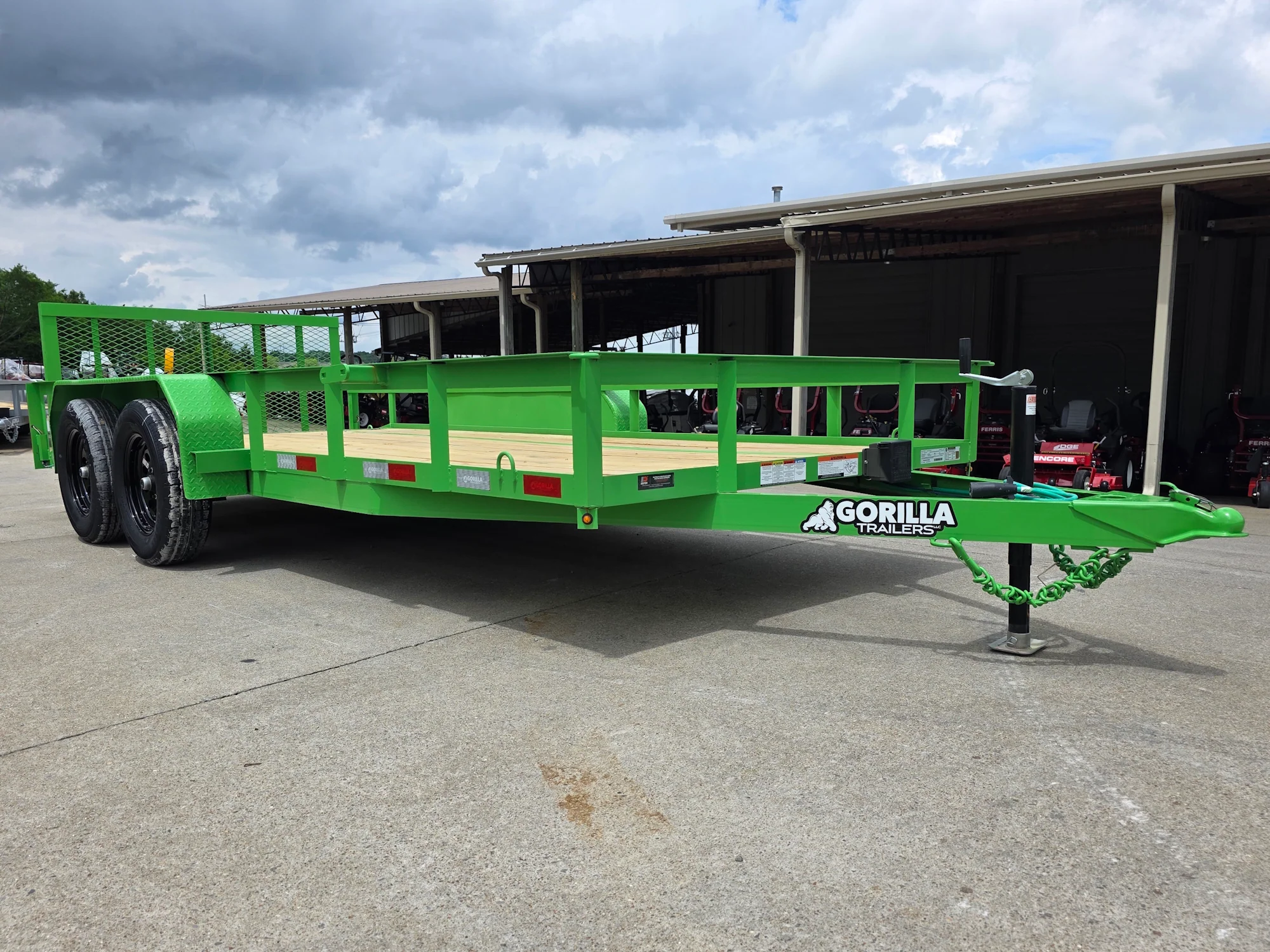 6.4x16 Utility Trailer Double Axle Dovetail with Gate Powder Coated (2) 3500lb 2-Brakes - Image 7