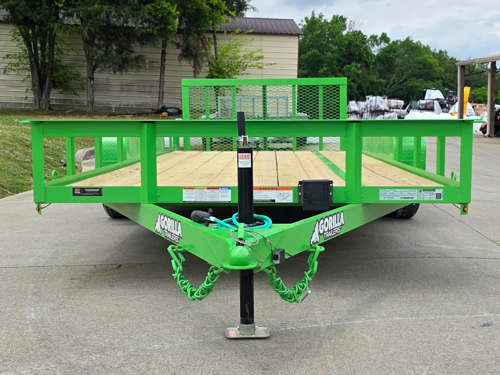6.4x16 Utility Trailer Double Axle Dovetail with Gate Powder Coated (2) 3500lb 2-Brakes - Image 8