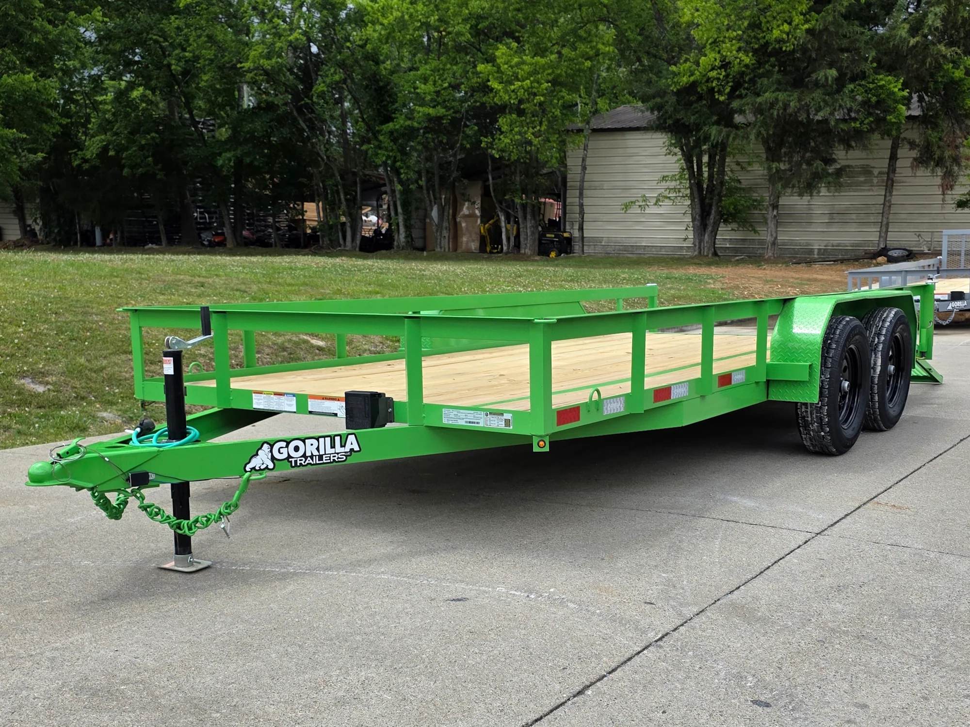 6.4x16 Utility Trailer Double Axle Dovetail with Gate Powder Coated (2) 3500lb 2-Brakes - Image 9