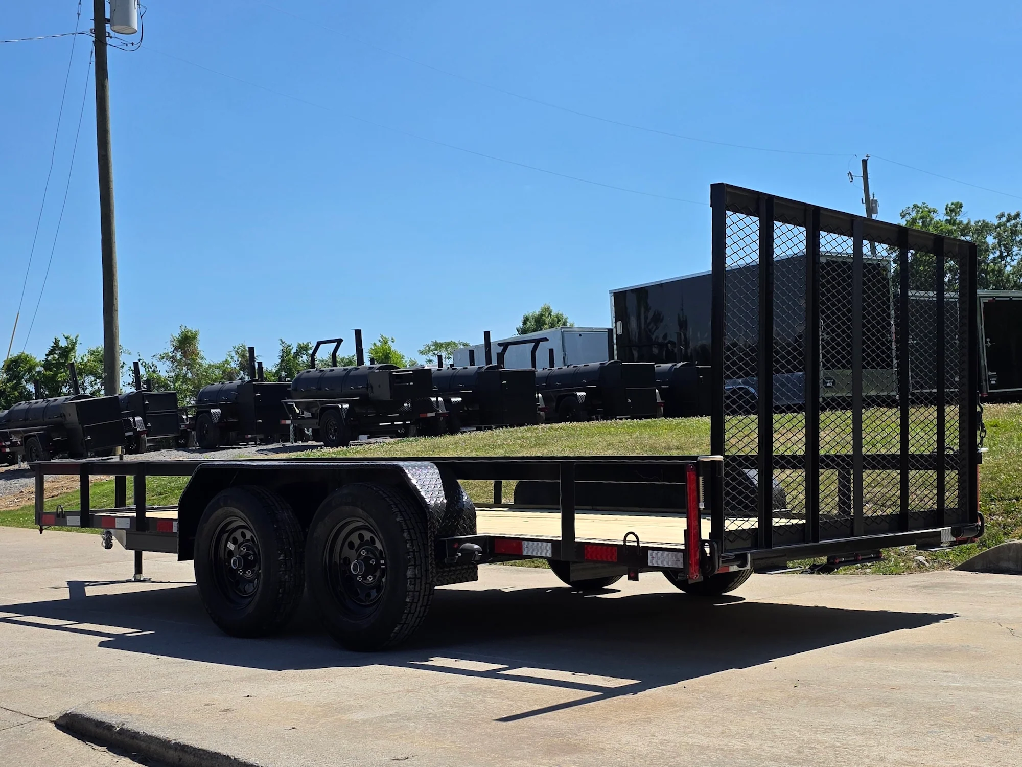 6'4" x 16 Utility Trailer Double Axle Straight Deck With Gate Powder Coated (2) 3500lb Axles - Image 3