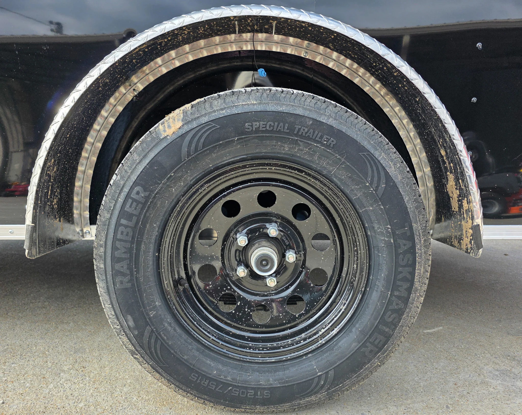 6x12 Black V-Nose Enclosed Trailer with Silver ATP (1) 3,500lb Axle - Image 24
