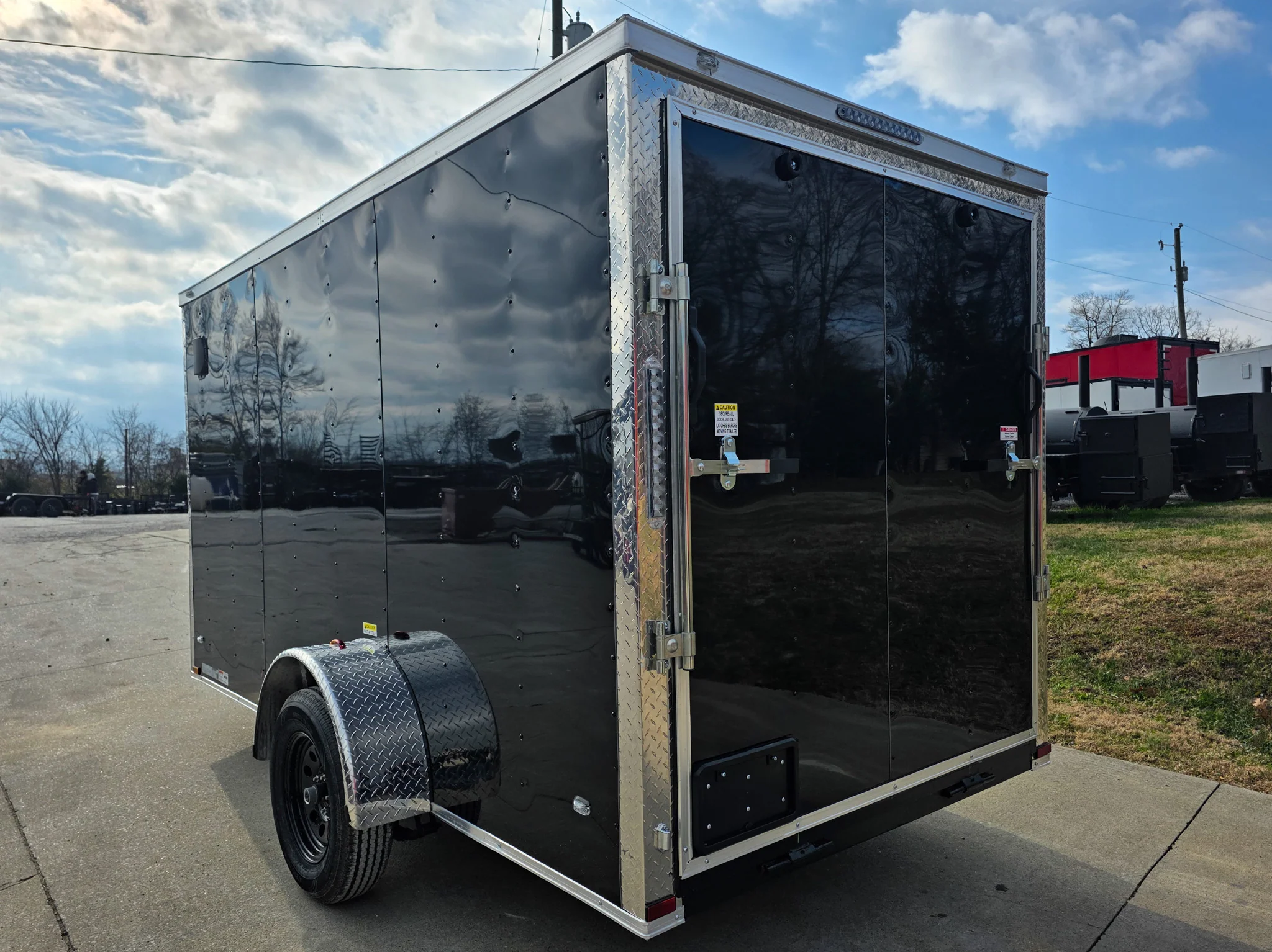 6x12 Black V-Nose Enclosed Trailer with Silver ATP (1) 3,500lb Axle - Image 6