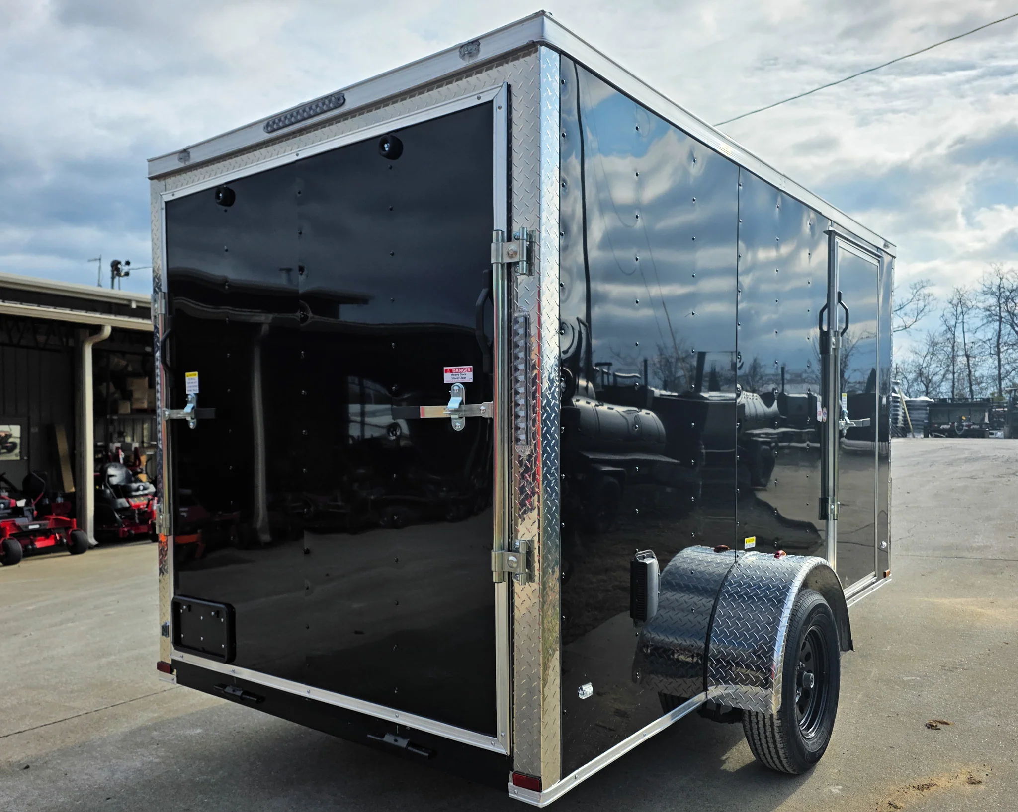 6x12 Black V-Nose Enclosed Trailer with Silver ATP (1) 3,500lb Axle - Image 8