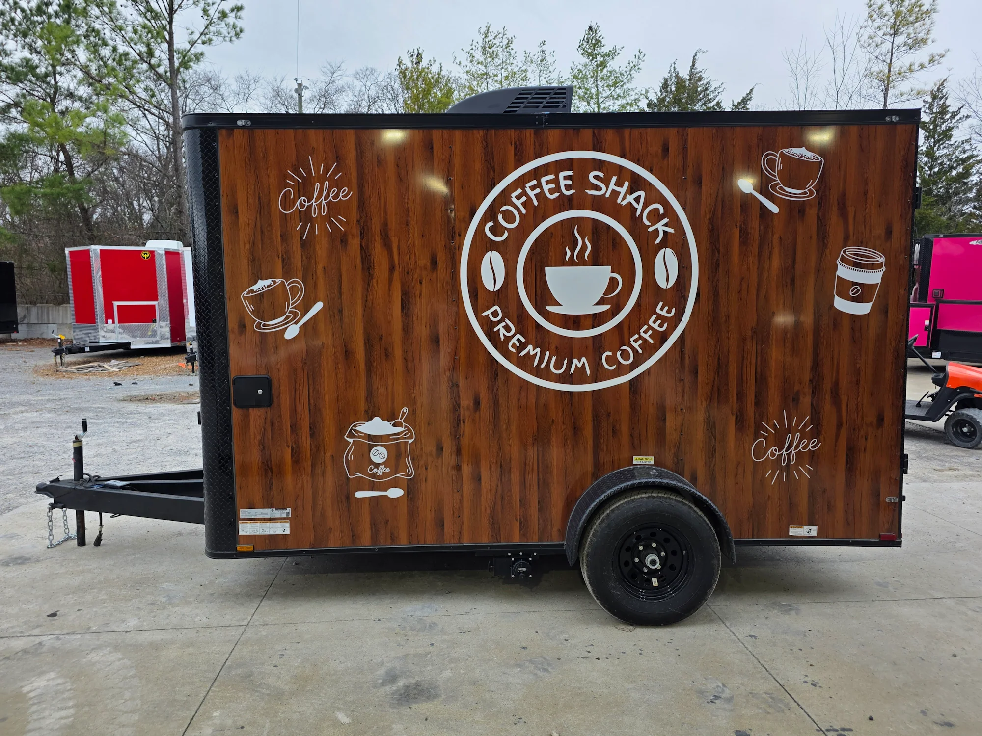 7' X 12' Coffee Theme Concession Food Trailer Fully Loaded Turnkey With Appliances - Image 12