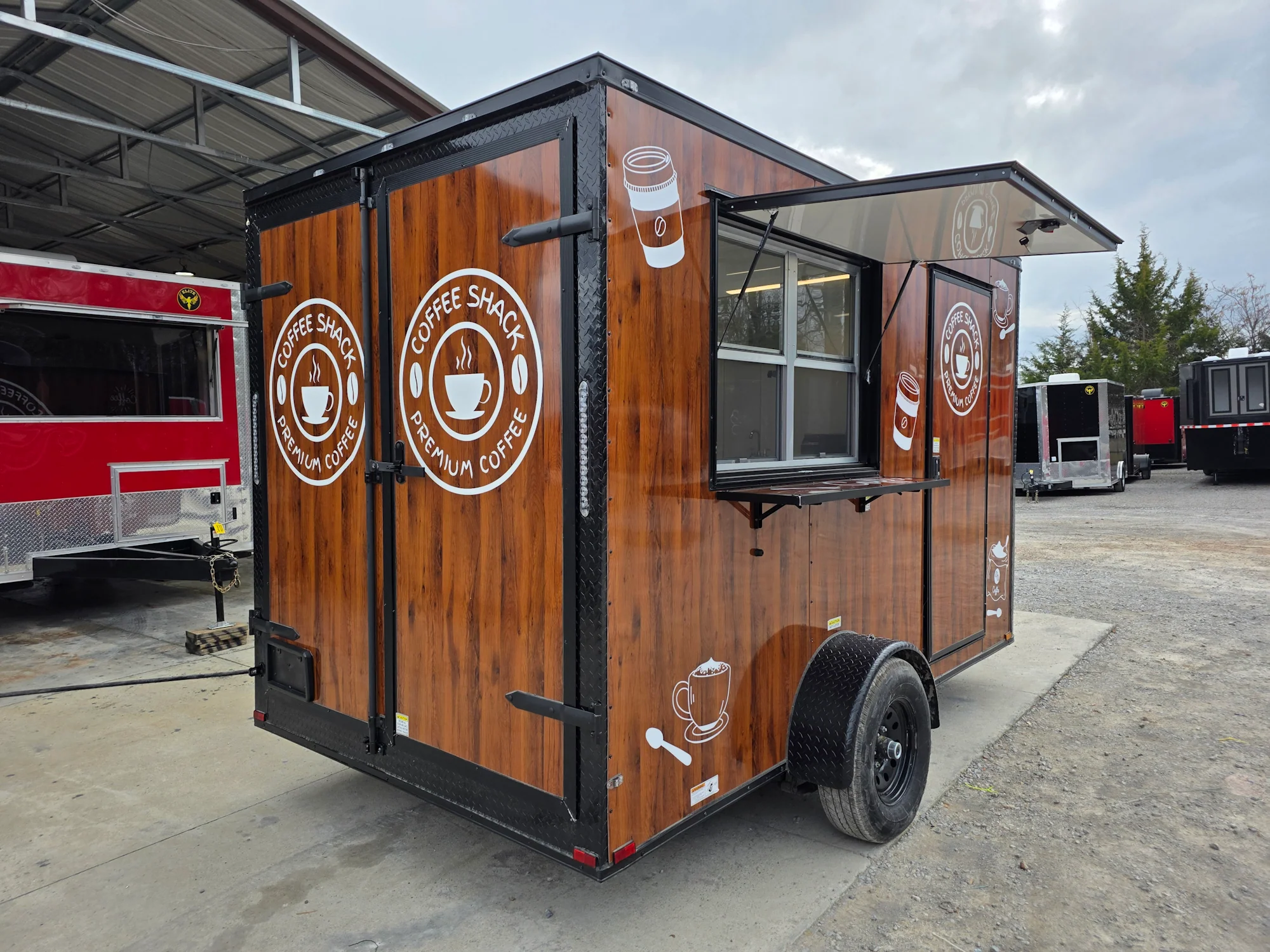 7' X 12' Coffee Theme Concession Food Trailer Fully Loaded Turnkey With Appliances - Image 15