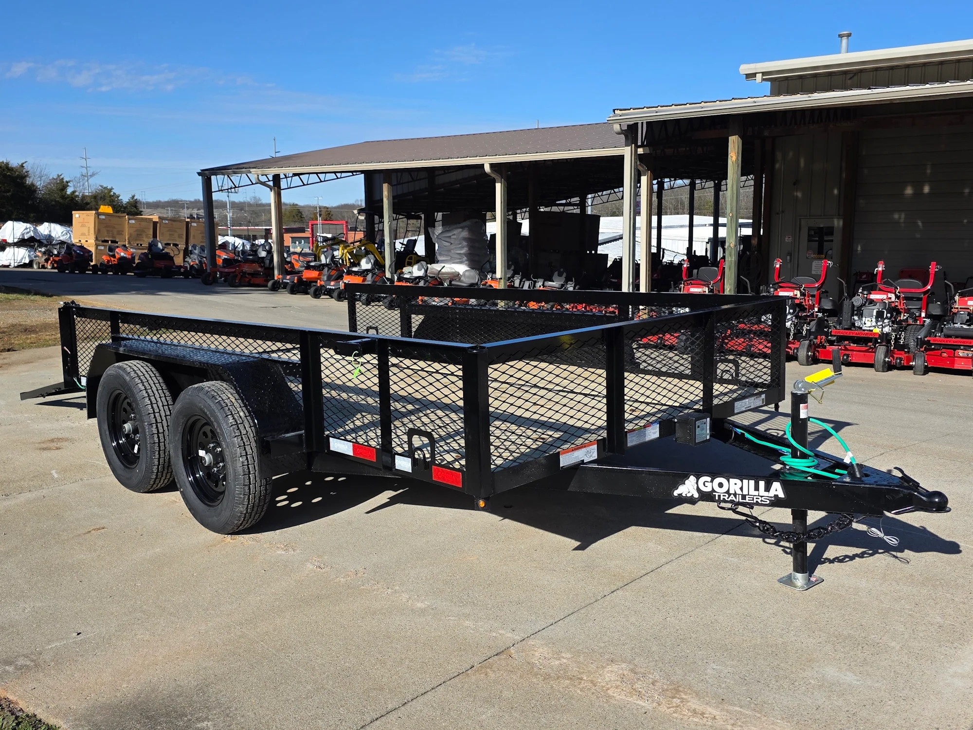 7' X 12' Straight Deck Utility Trailer 18IN Mesh Sides Double Axle 7K GVWR - Image 17