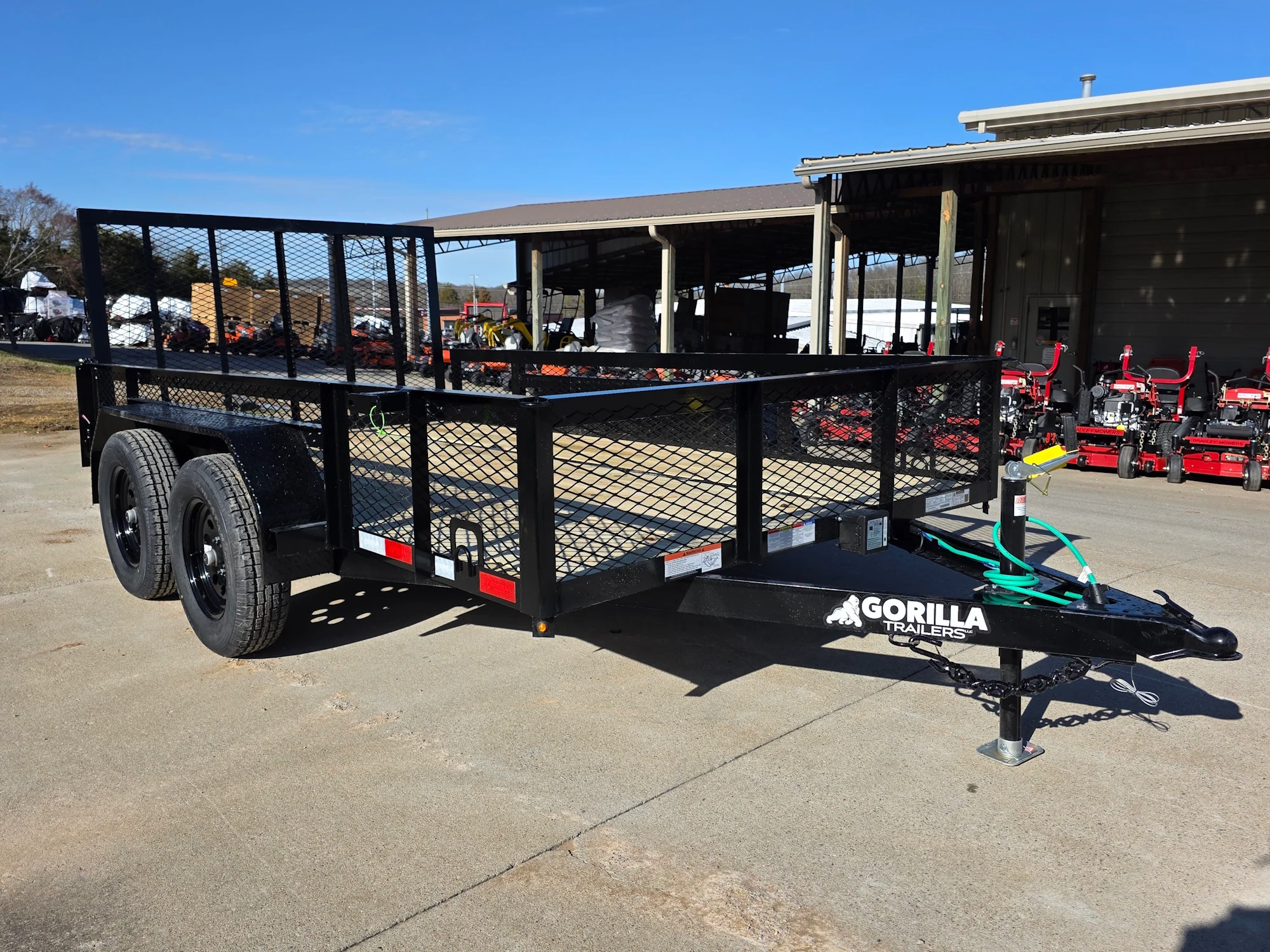 7' X 12' Straight Deck Utility Trailer 18IN Mesh Sides Double Axle 7K GVWR - Image 9