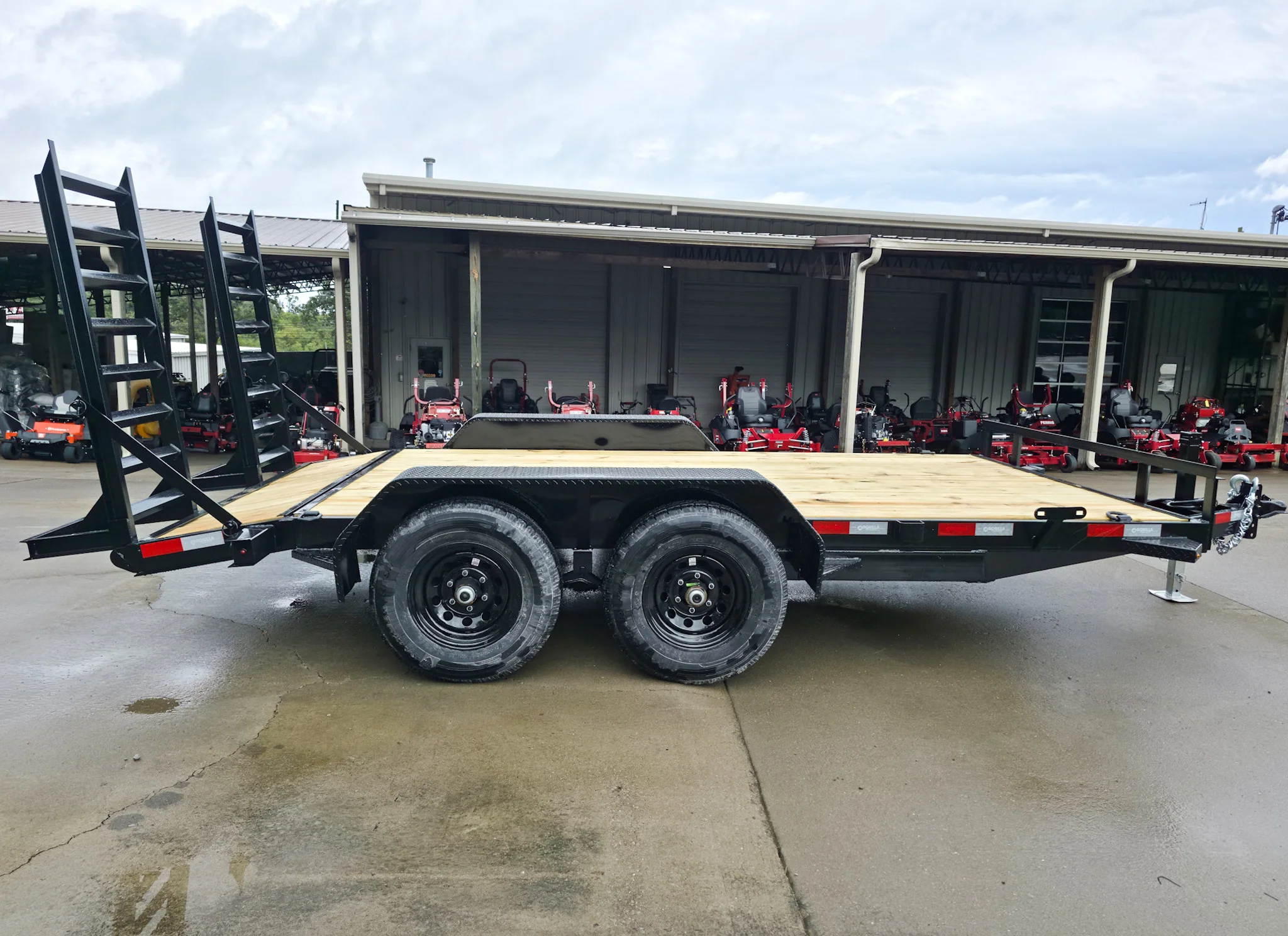 7x14 Equipment Trailer (2) 6000lb Axles with Stand-Up Ramps 12K GVWR - Image 4