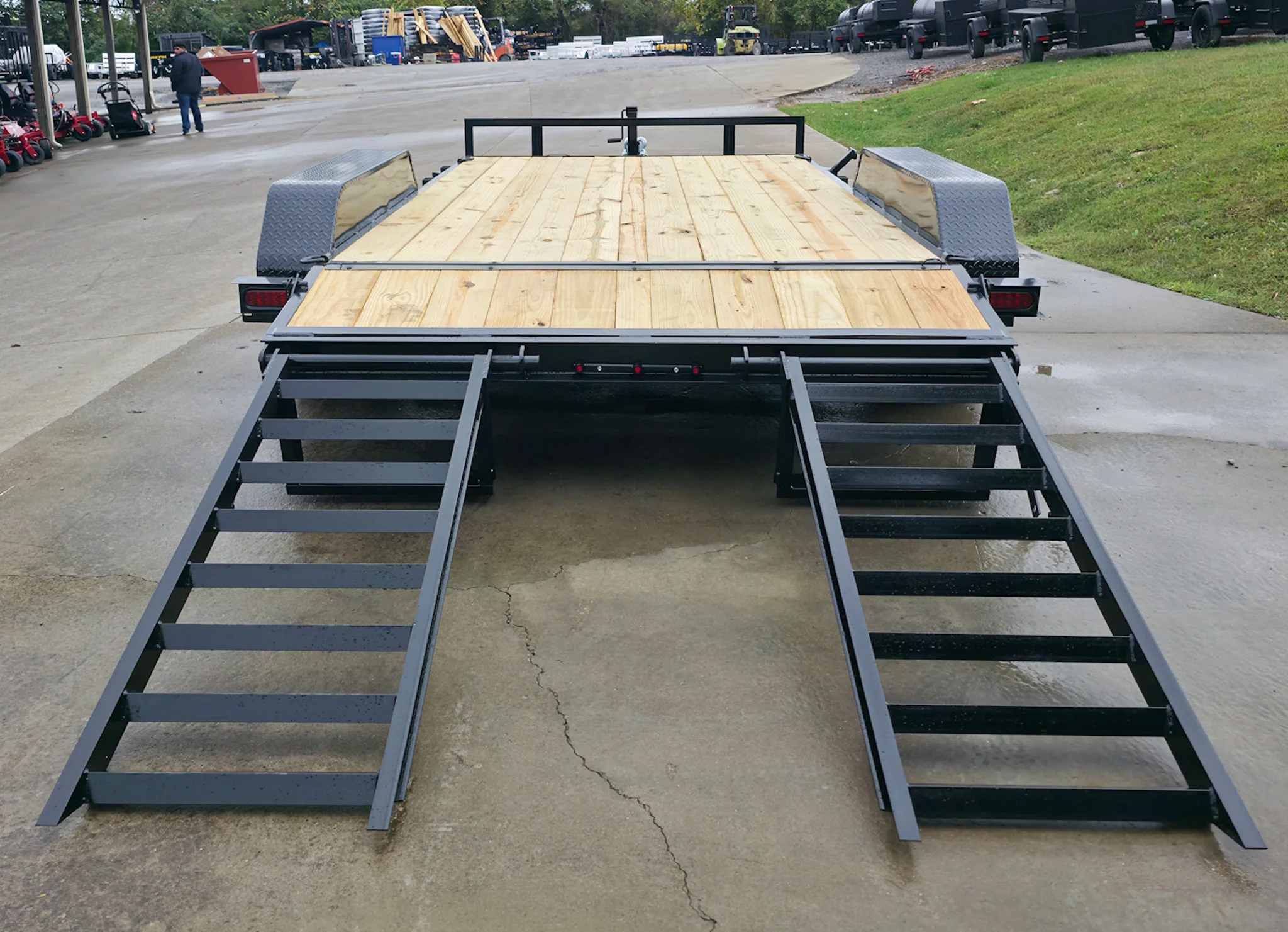 7x14 Equipment Trailer (2) 6000lb Axles with Stand-Up Ramps 12K GVWR - Image 9