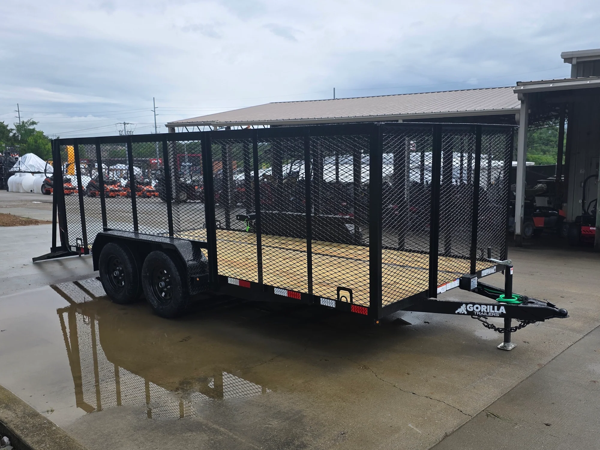7x16 Powder Coated Straight Deck Utility Trailer with 4.5ft Mesh Sides (2) 3500lb Axles - Image 15