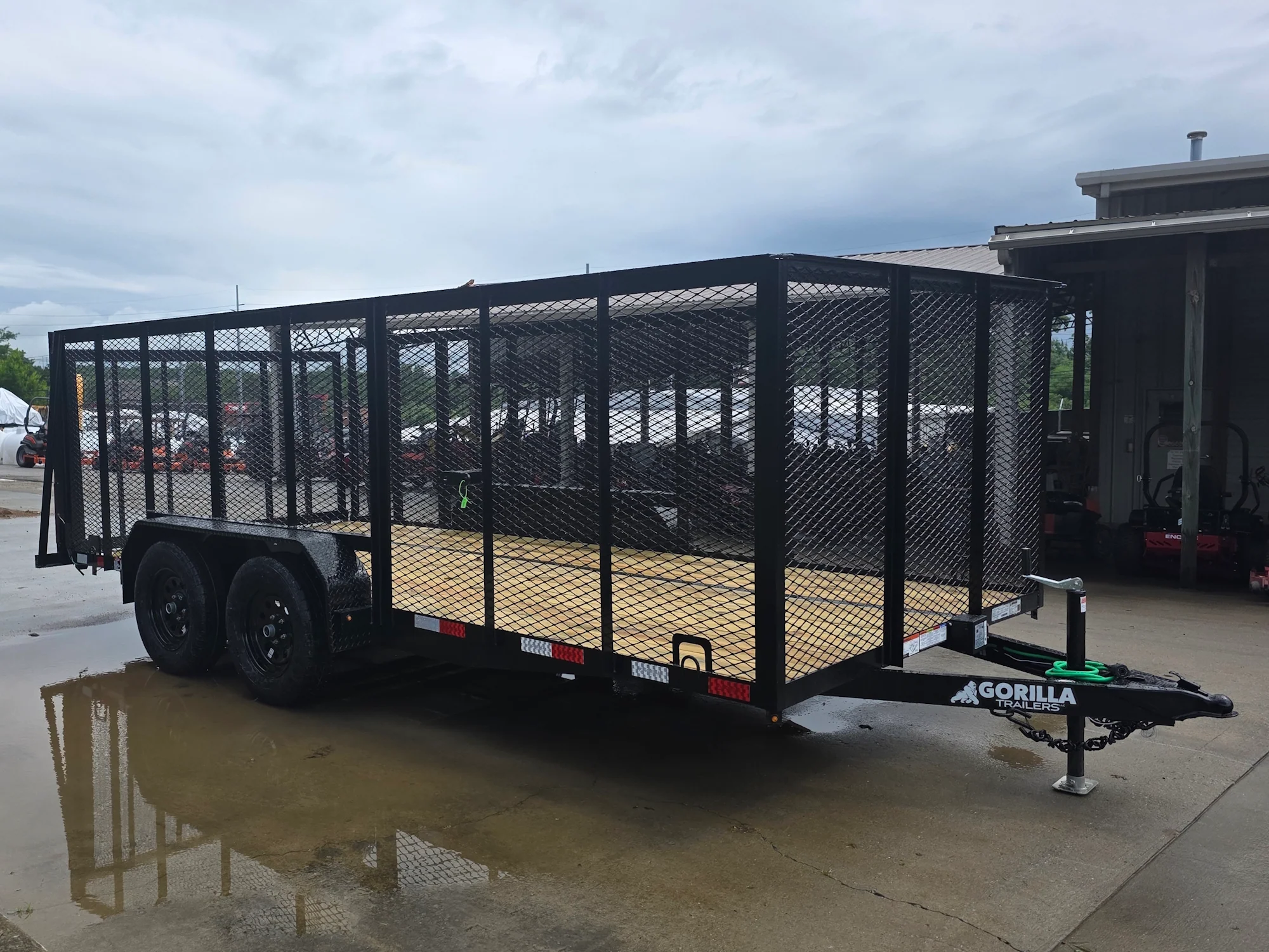 7x16 Powder Coated Straight Deck Utility Trailer with 4.5ft Mesh Sides (2) 3500lb Axles - Image 7