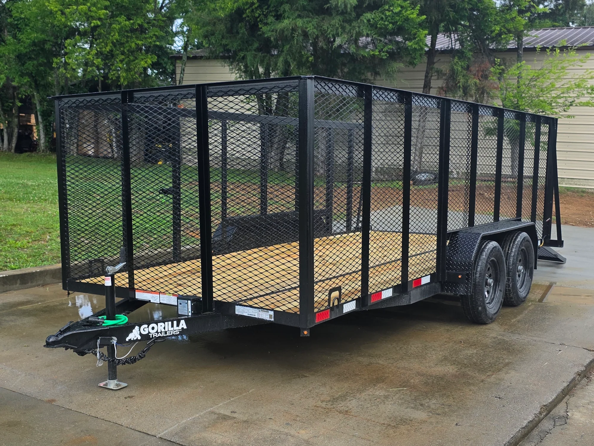 7x16 Powder Coated Straight Deck Utility Trailer with 4.5ft Mesh Sides (2) 3500lb Axles - Image 9