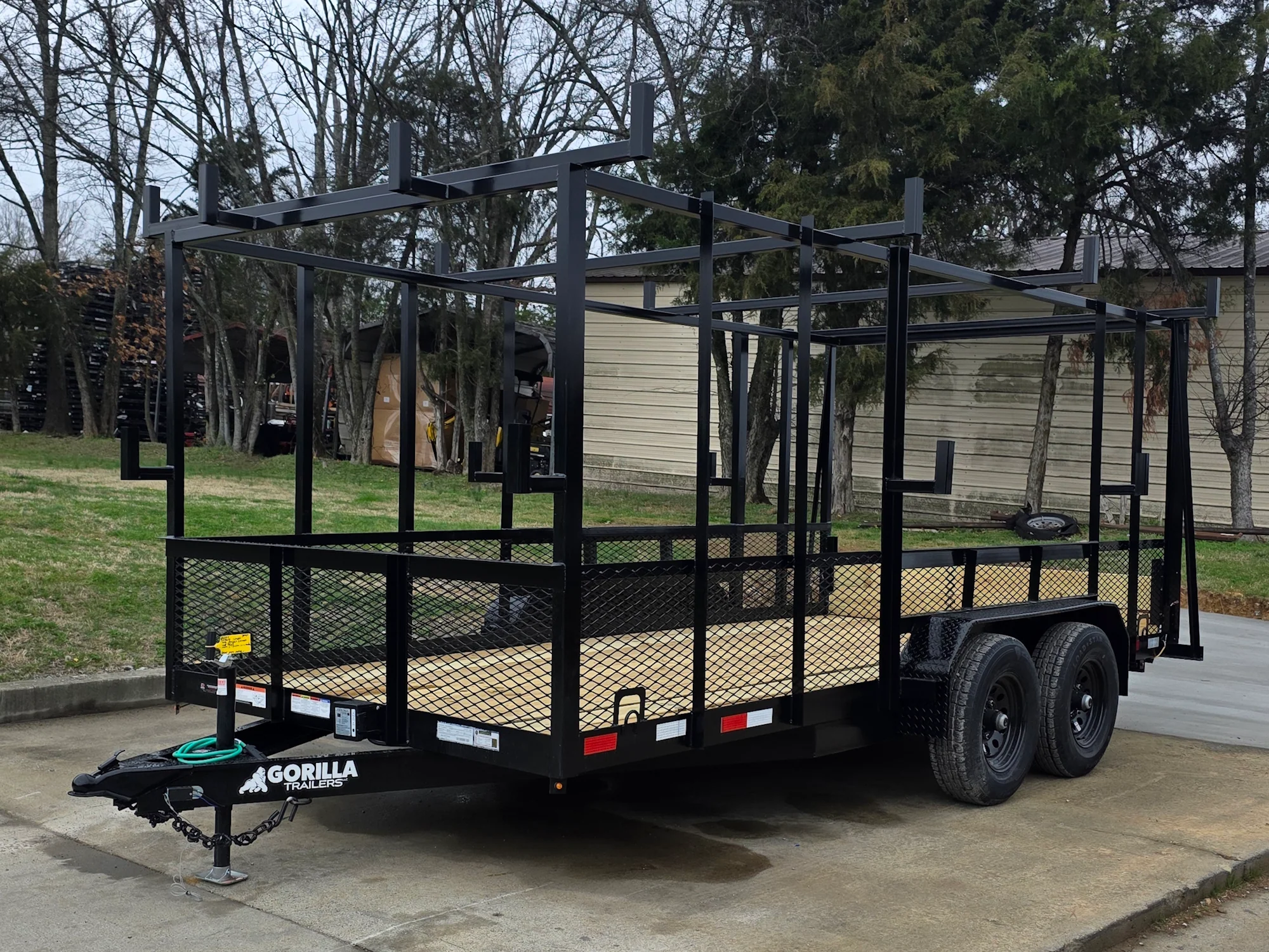 7x16 Straight Deck (2) 5200lb Axles 2ft Mesh 6ft Ladder Racks - Image 8