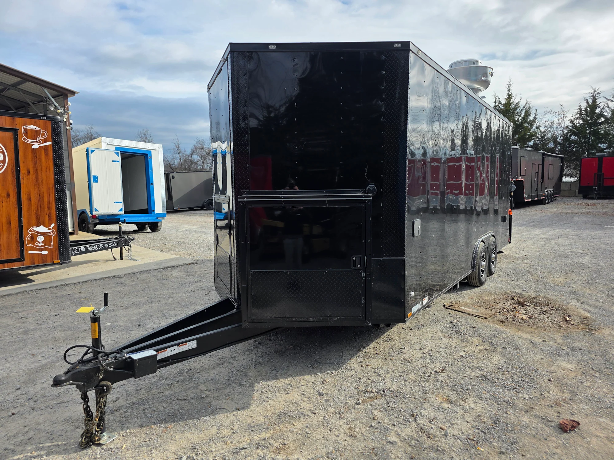 8.5' X 20' Black With Blackout Concession Trailer Food Event Catering - Image 3