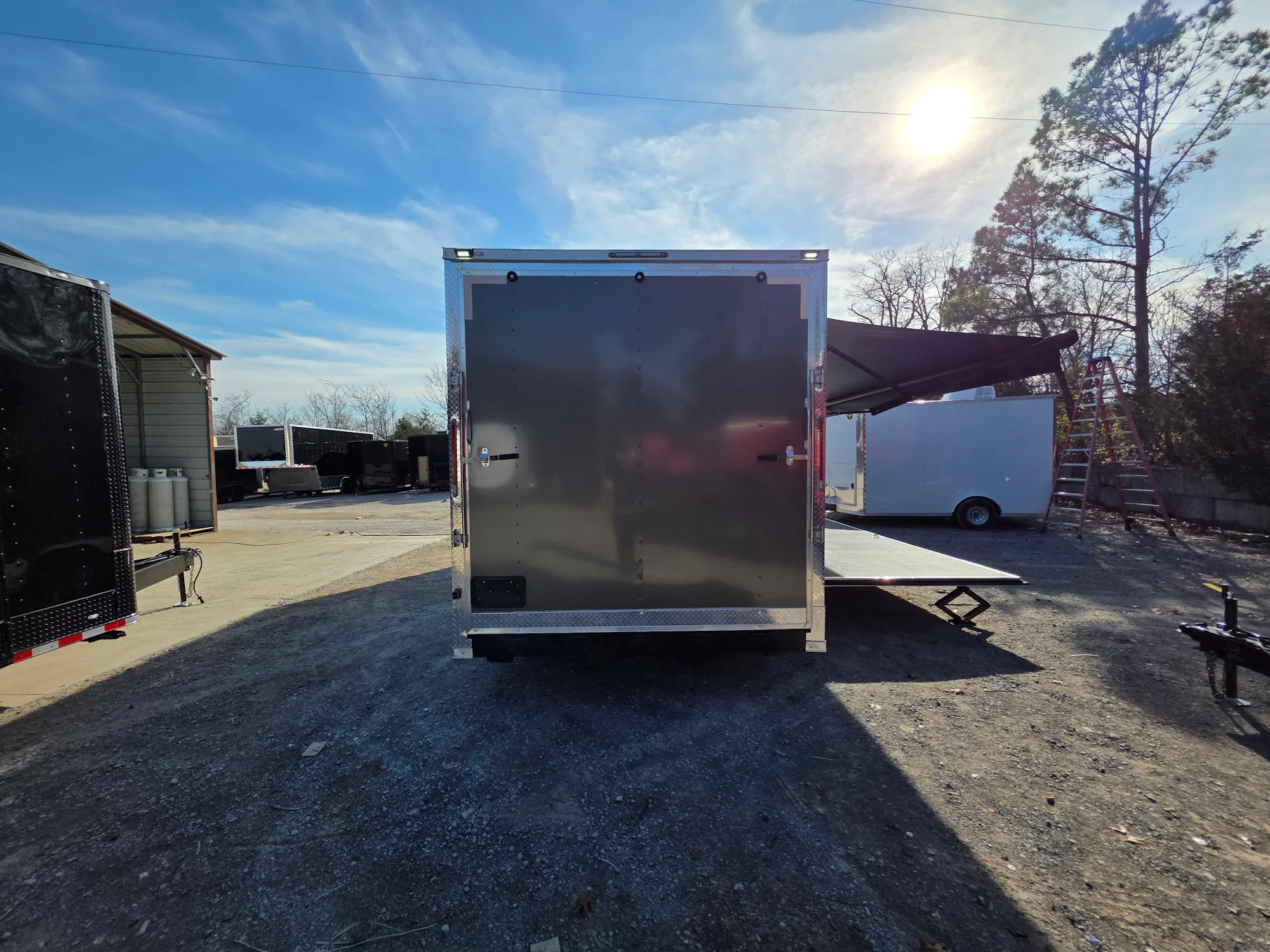 8.5' X 24' Charcoal Grey Custom Stage Trailer - Image 6