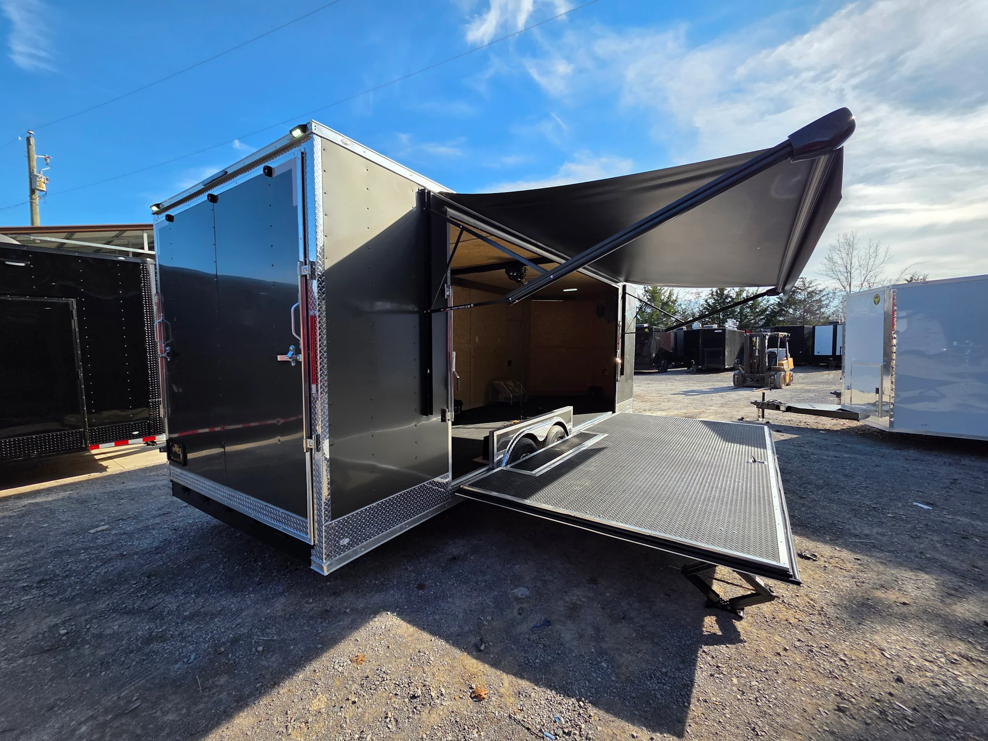 8.5' X 24' Charcoal Grey Custom Stage Trailer - Image 7