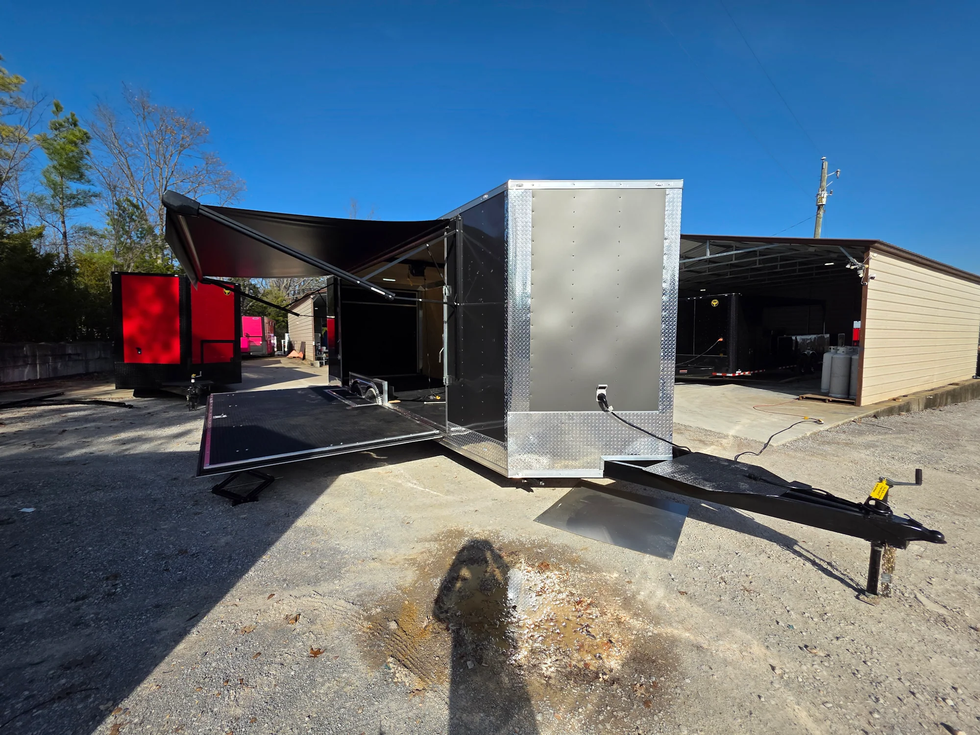8.5' X 24' Charcoal Grey Custom Stage Trailer - Image 9