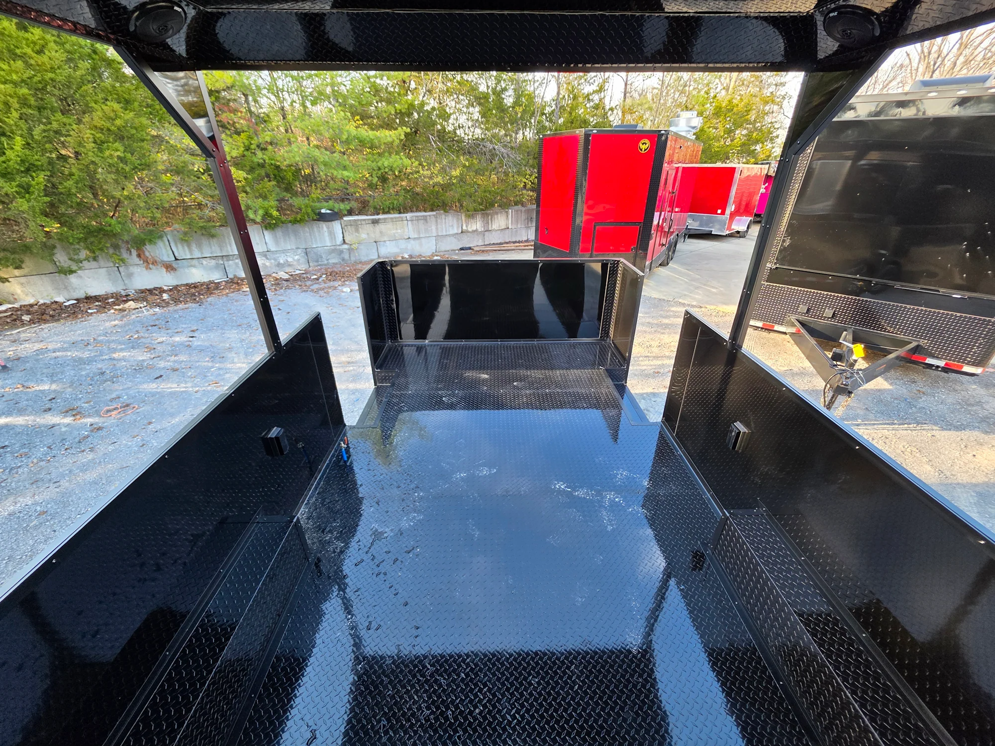 8.5' X 30' Custom Black With Blackout Tailgate Trailer - Image 14