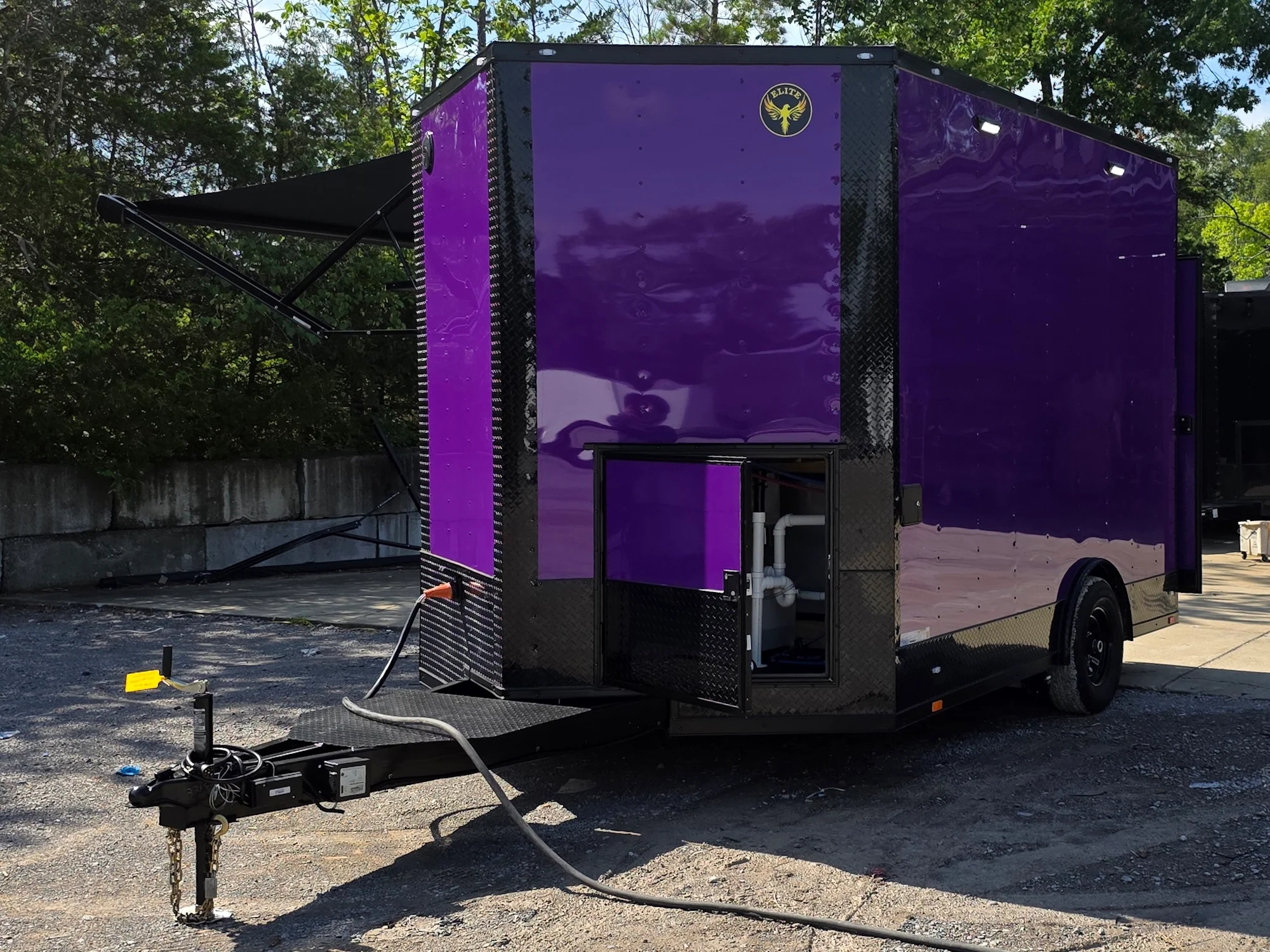 8.5' X 12' Concession Trailer Purple With Blackout Food Event Catering and Vending - Image 3