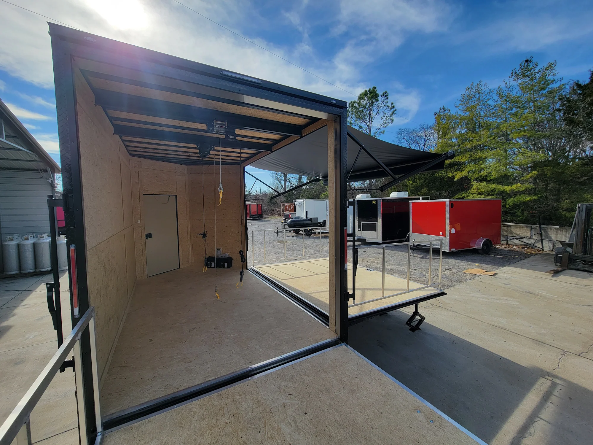 8.5' x 14' Custom Stage Trailer Cobalt Blue With Blackout - Image 16