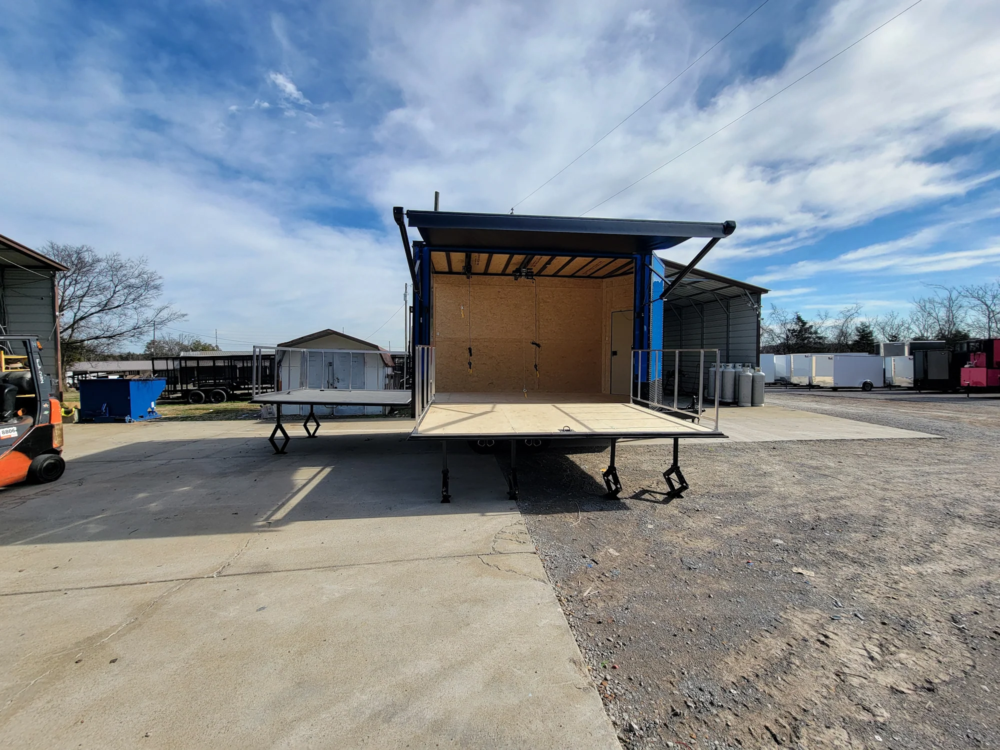 8.5' x 14' Custom Stage Trailer Cobalt Blue With Blackout - Image 20
