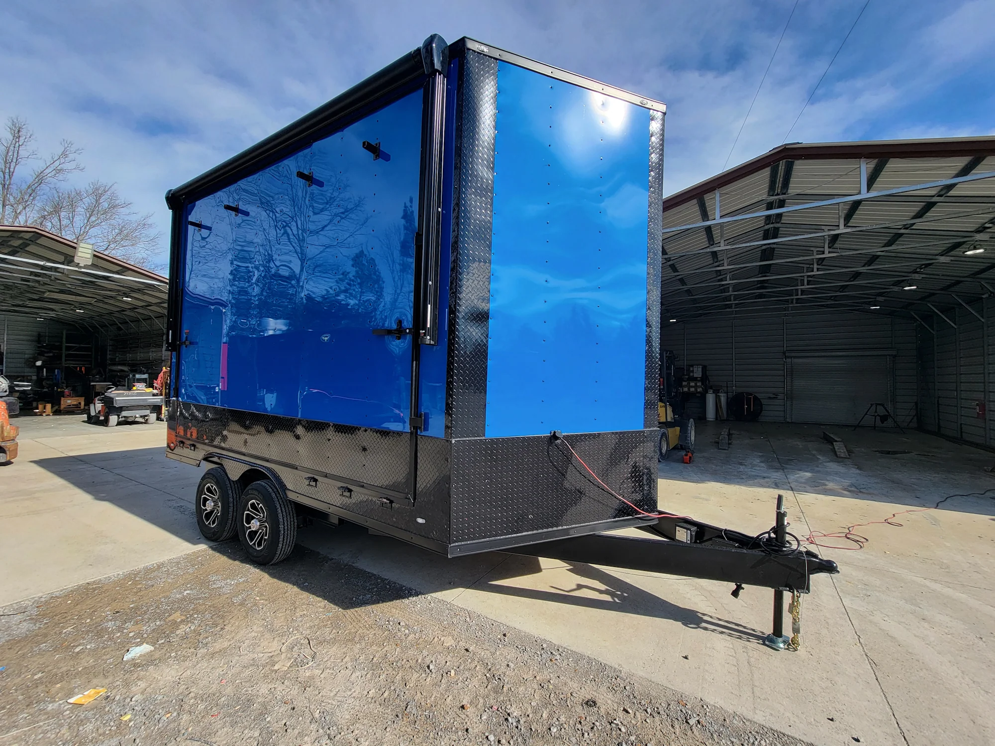 8.5' x 14' Custom Stage Trailer Cobalt Blue With Blackout - Image 32