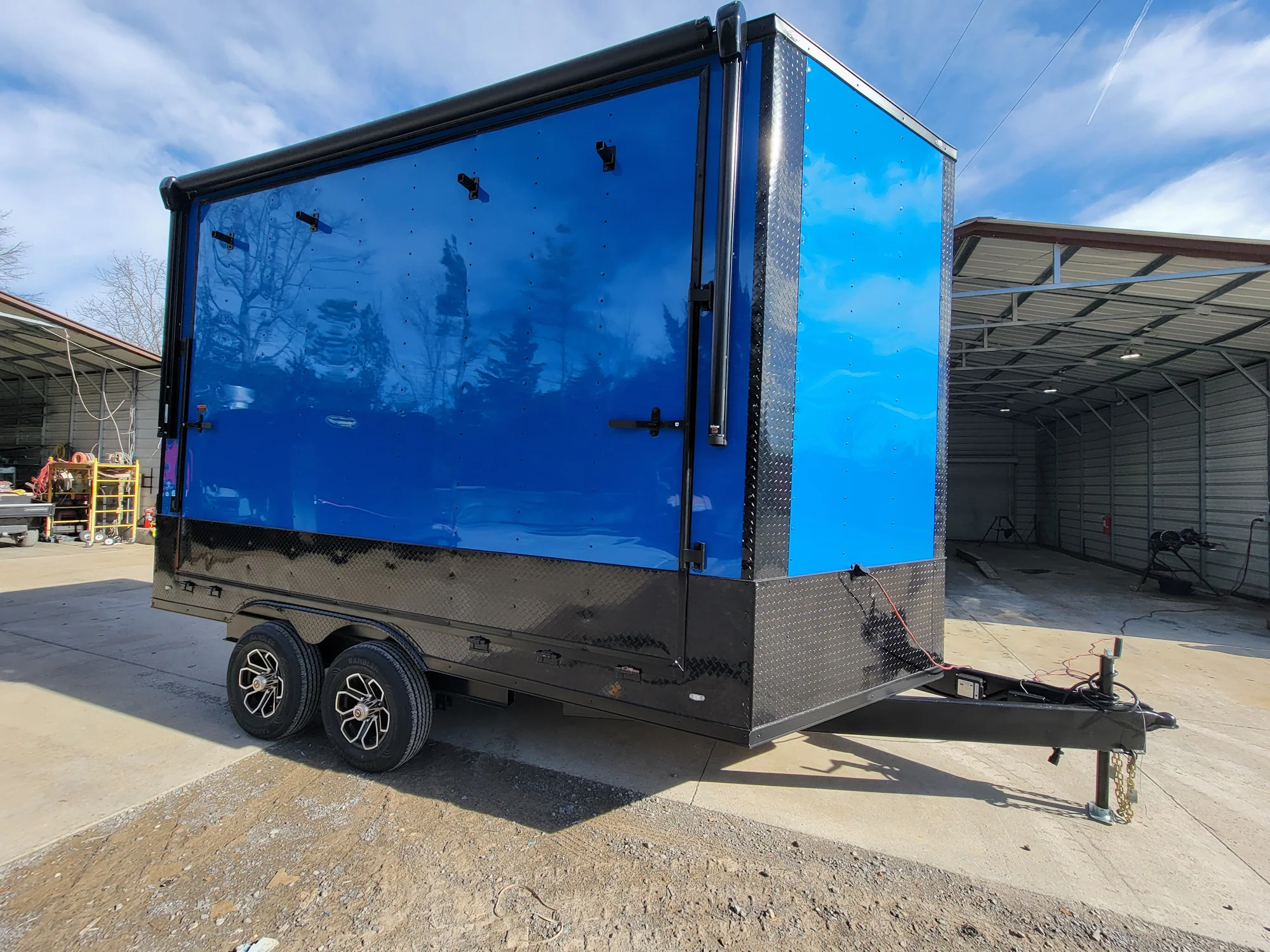 8.5' x 14' Custom Stage Trailer Cobalt Blue With Blackout - Image 33