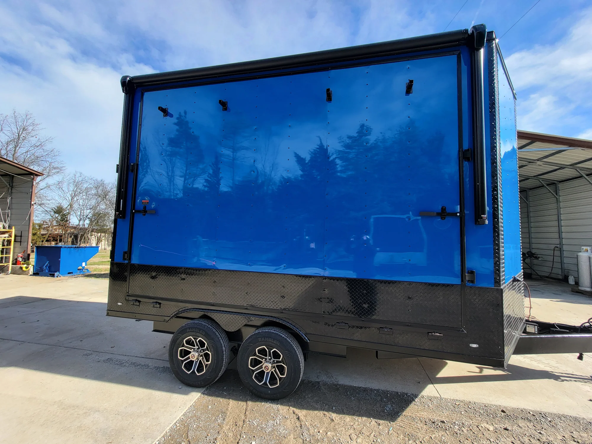 8.5' x 14' Custom Stage Trailer Cobalt Blue With Blackout - Image 34