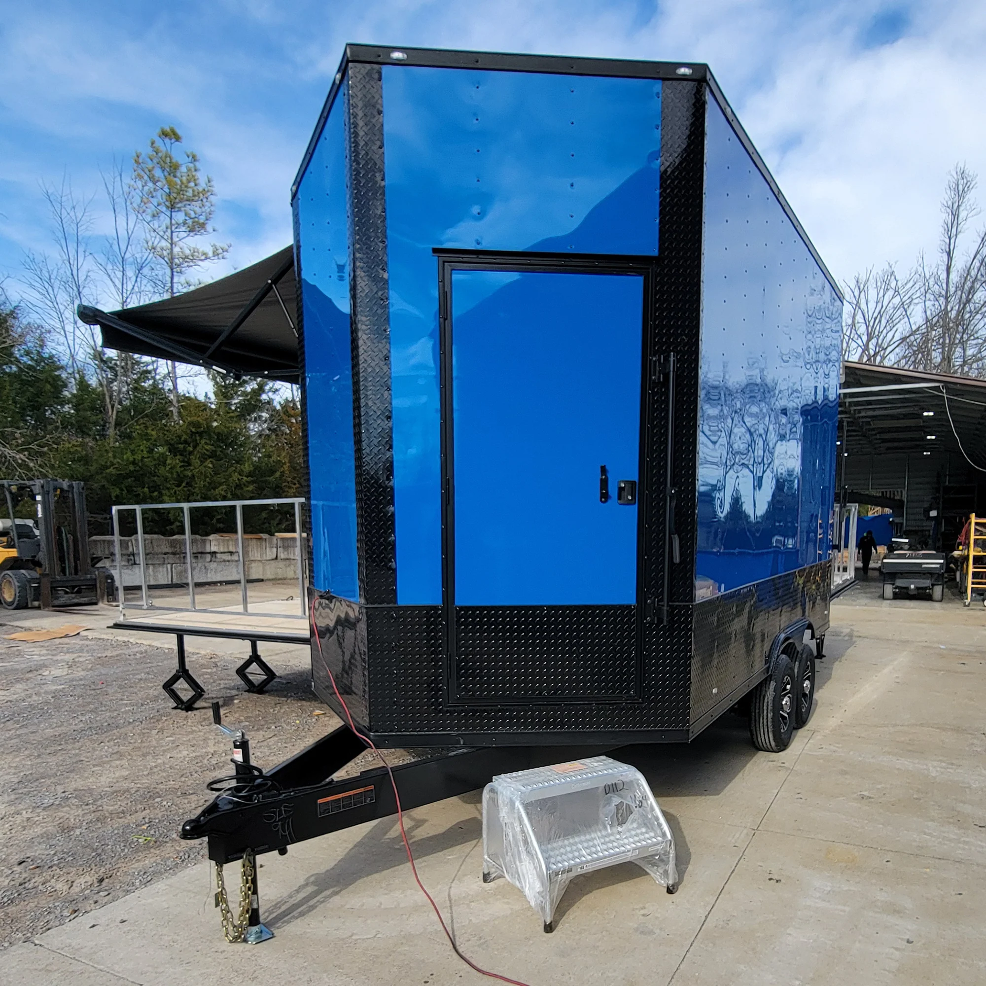 8.5' x 14' Custom Stage Trailer Cobalt Blue With Blackout - Image 35
