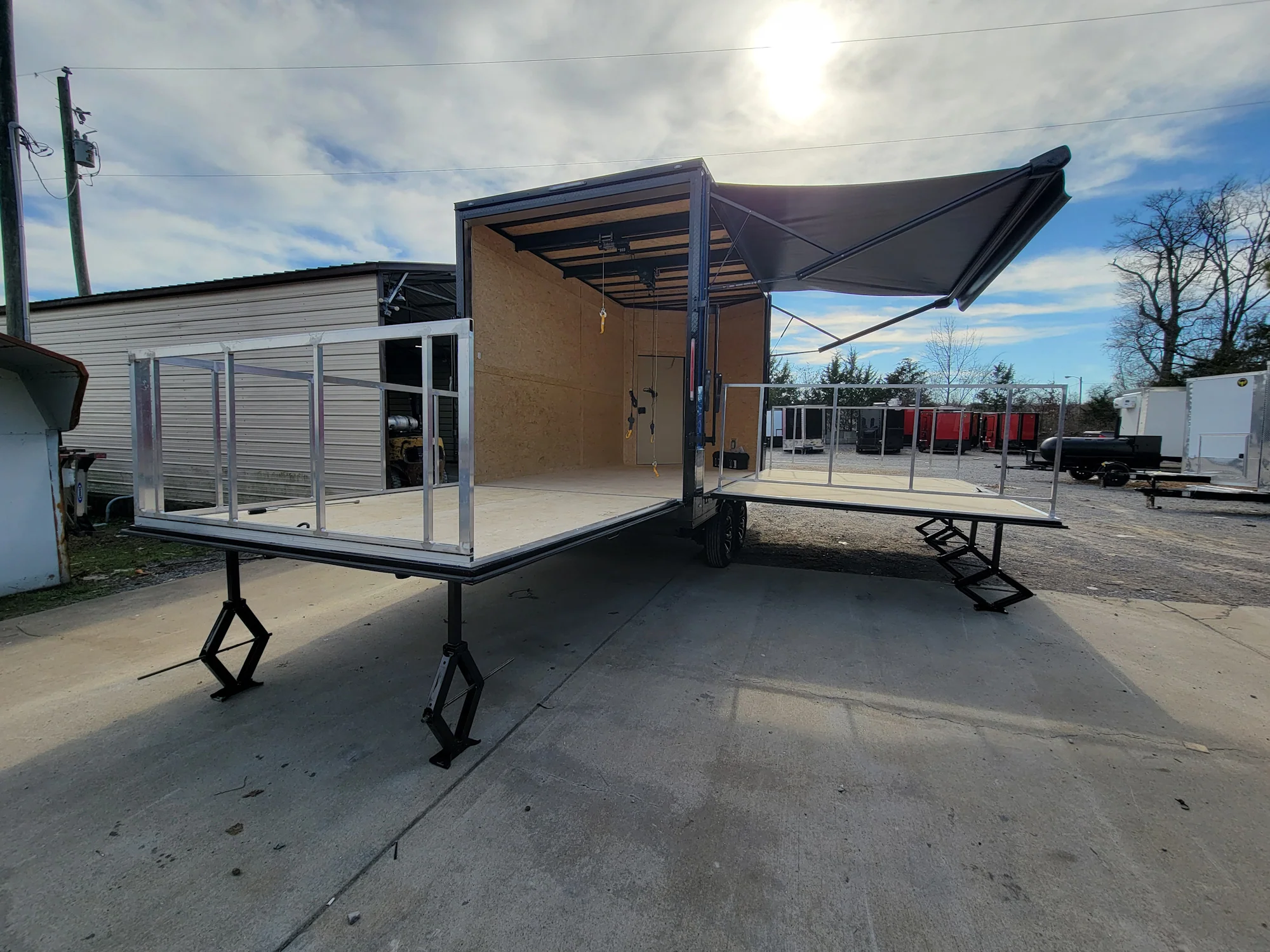 8.5' x 14' Custom Stage Trailer Cobalt Blue With Blackout - Image 5