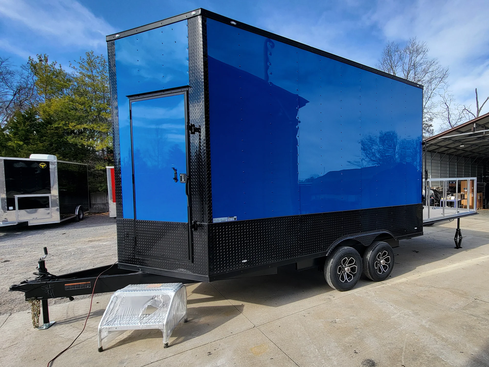 8.5' x 14' Custom Stage Trailer Cobalt Blue With Blackout - Image 9