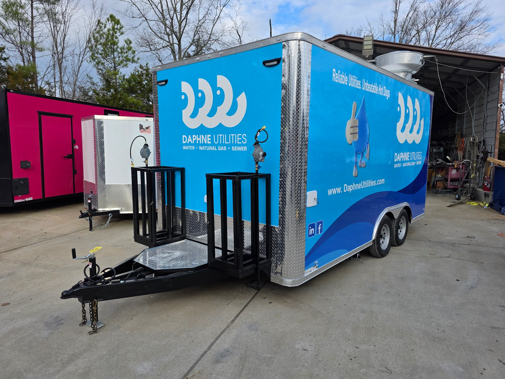 8.5' X 16' Custom Concession Trailer White Food Event Catering with appliances - Image 3