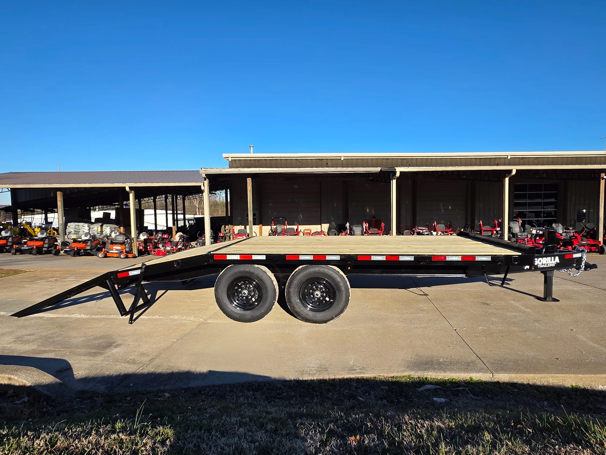 8.5x16 I-Beam Deckover Trailer (2) 7K Axles Stand-Up Ramps 14K GVWR - Image 15