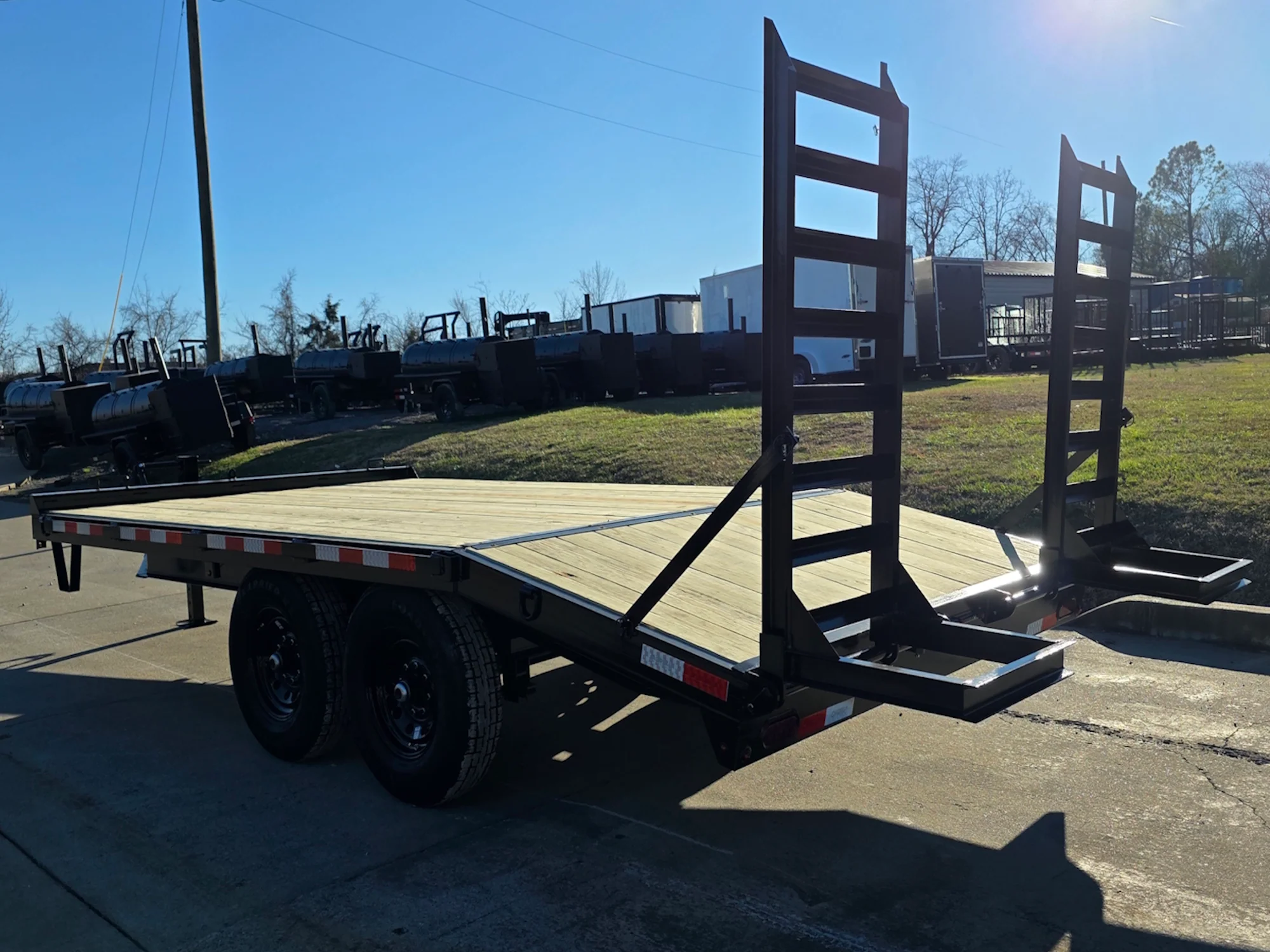 8.5x16 I-Beam Deckover Trailer (2) 7K Axles Stand-Up Ramps 14K GVWR - Image 4