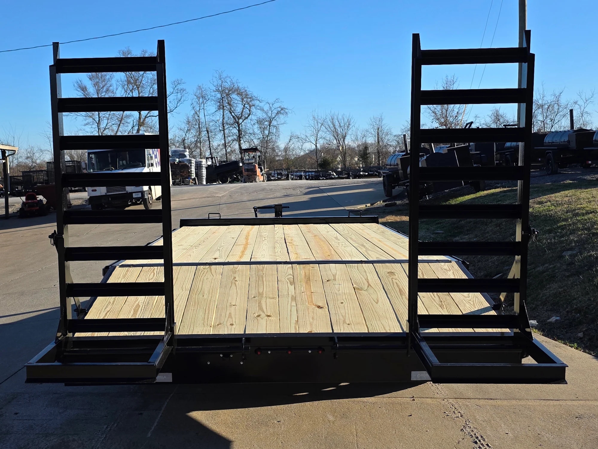 8.5x16 I-Beam Deckover Trailer (2) 7K Axles Stand-Up Ramps 14K GVWR - Image 5