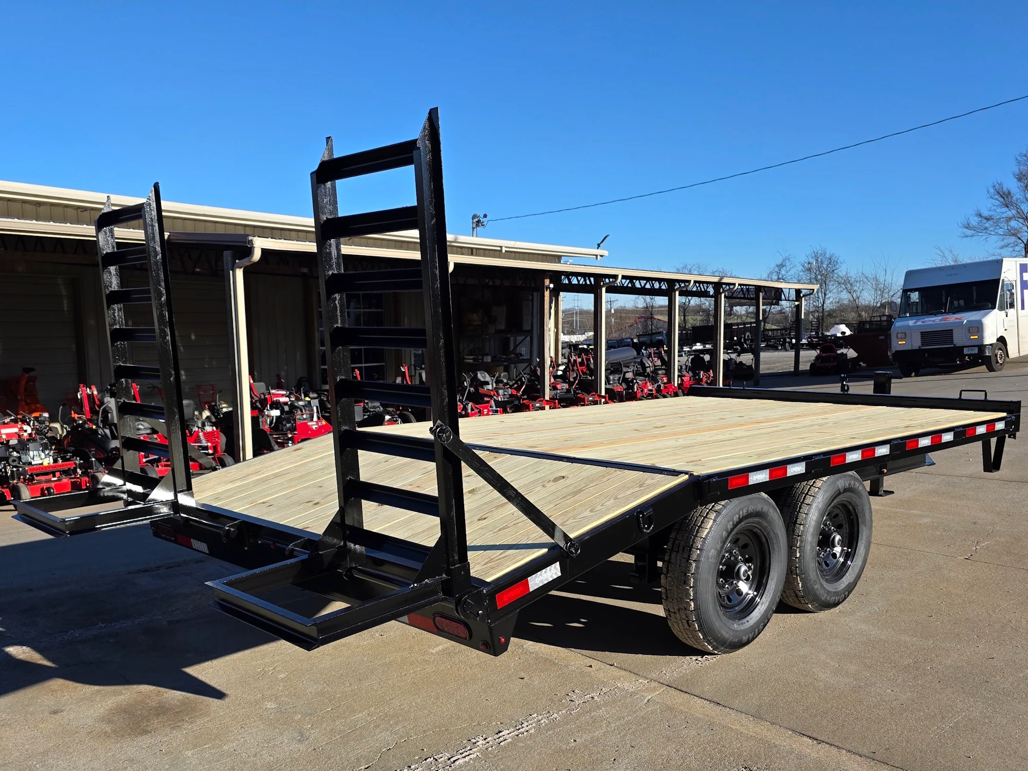 8.5x16 I-Beam Deckover Trailer (2) 7K Axles Stand-Up Ramps 14K GVWR - Image 6