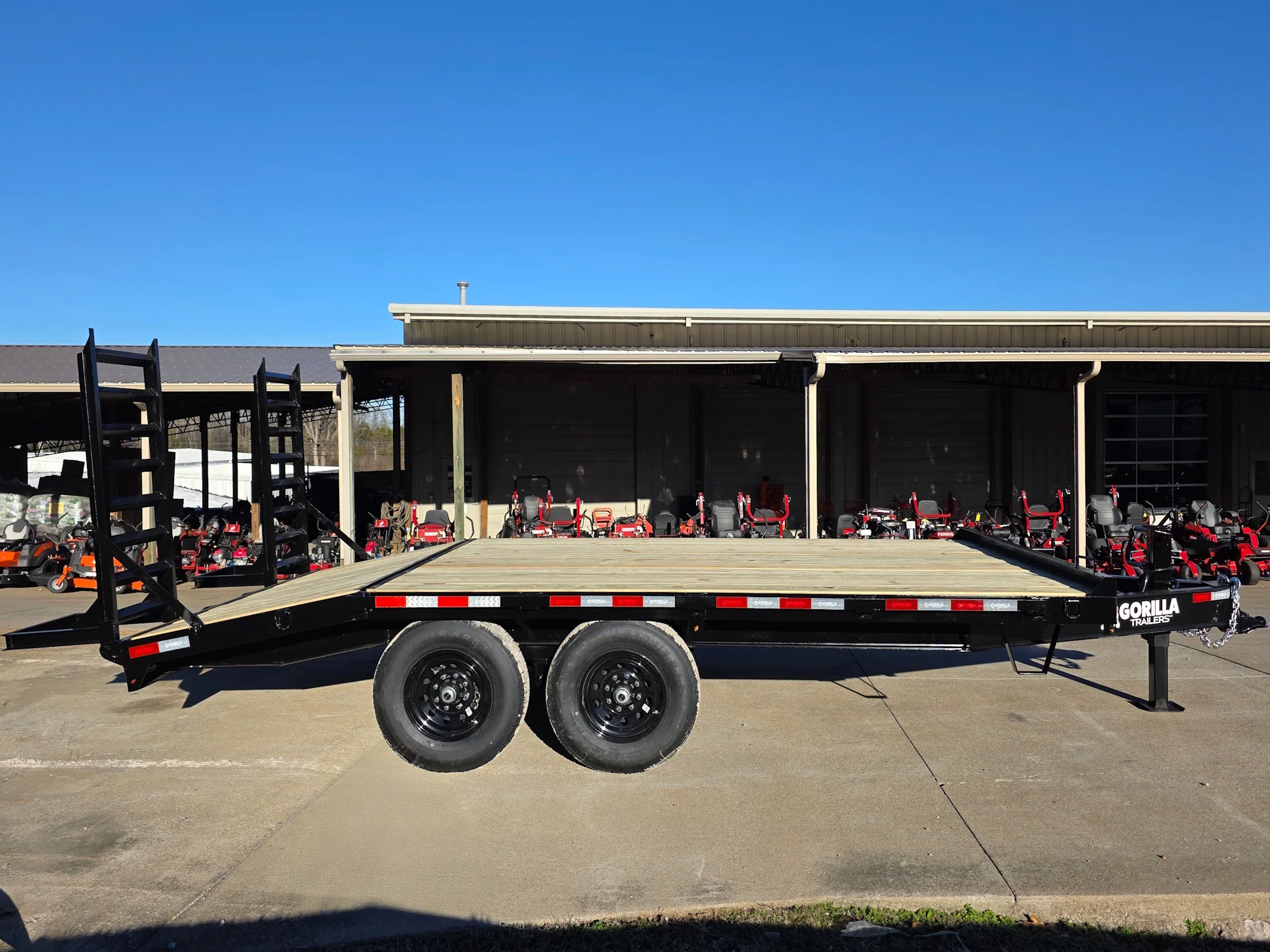 8.5x16 I-Beam Deckover Trailer (2) 7K Axles Stand-Up Ramps 14K GVWR - Image 7